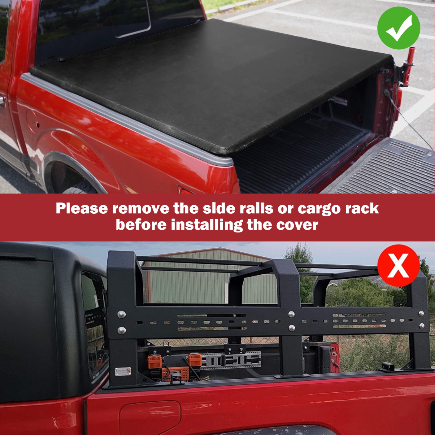 Costway 6.5ft Soft Quad-Fold Tonneau Cover for 15-23 Ford F150 Standard Short Bed