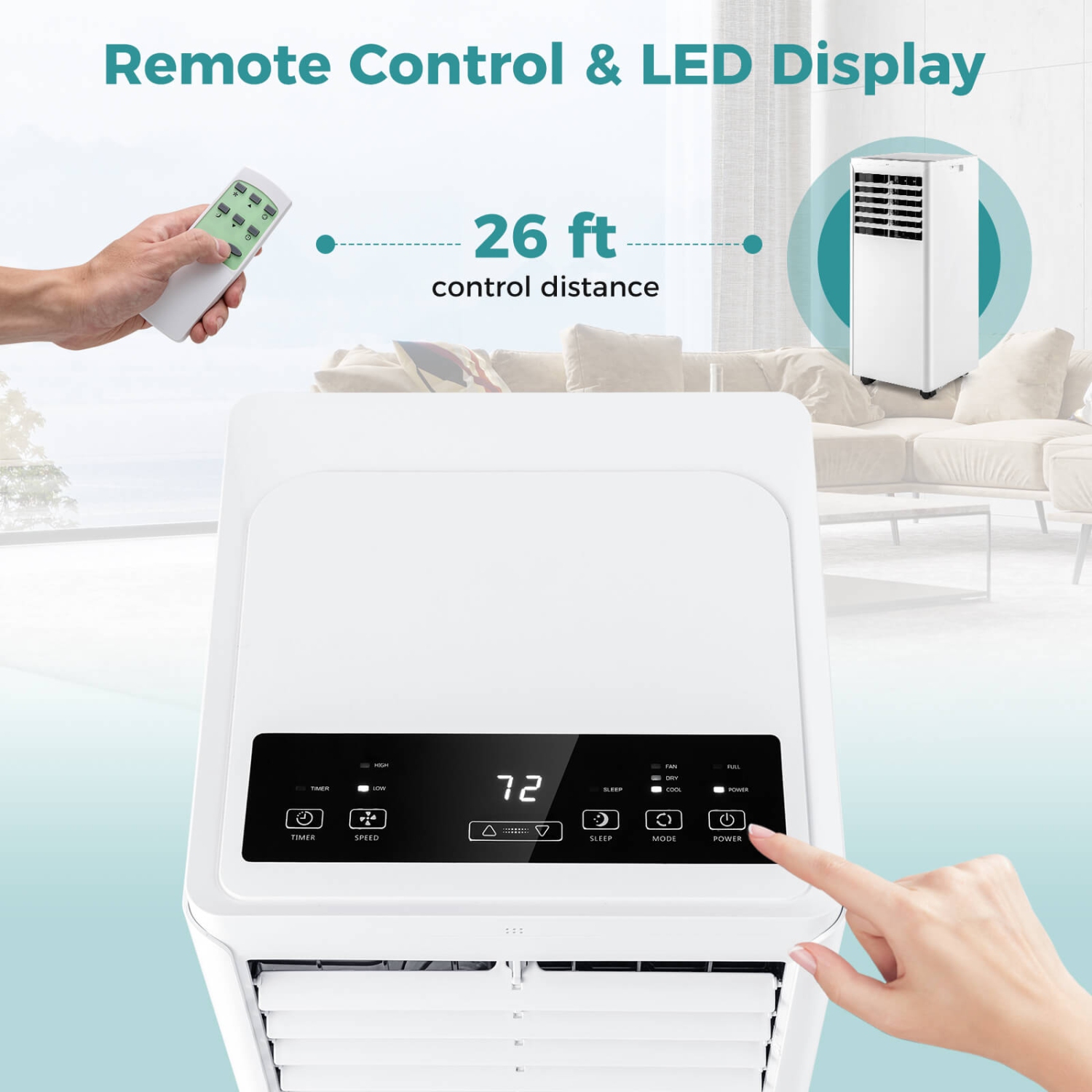 Costway 5000 BTU Portable Air Conditioner with Dehumidifier & Fan Sleep Mode & 24H Timer