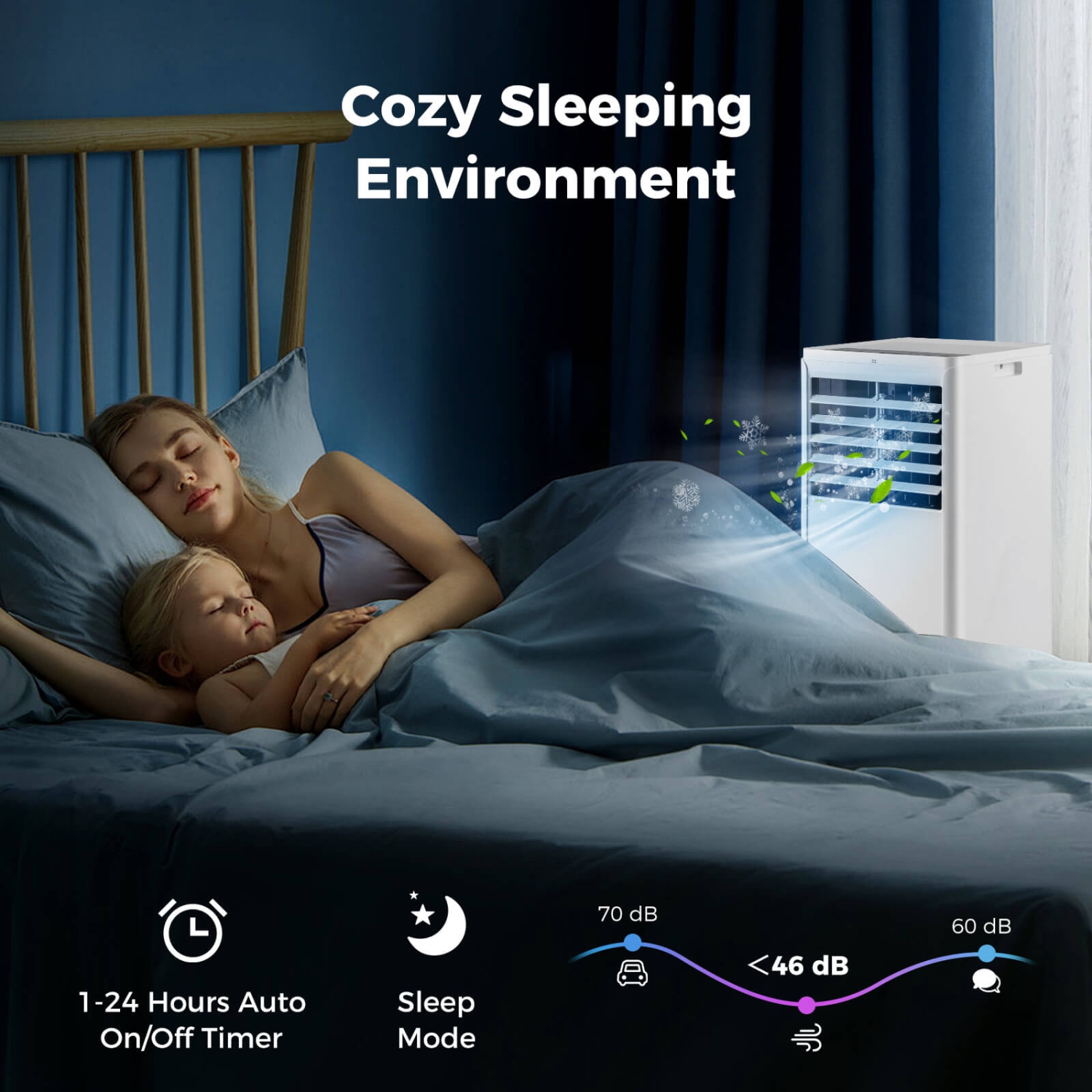 Costway 5000 BTU Portable Air Conditioner with Dehumidifier & Fan Sleep Mode & 24H Timer