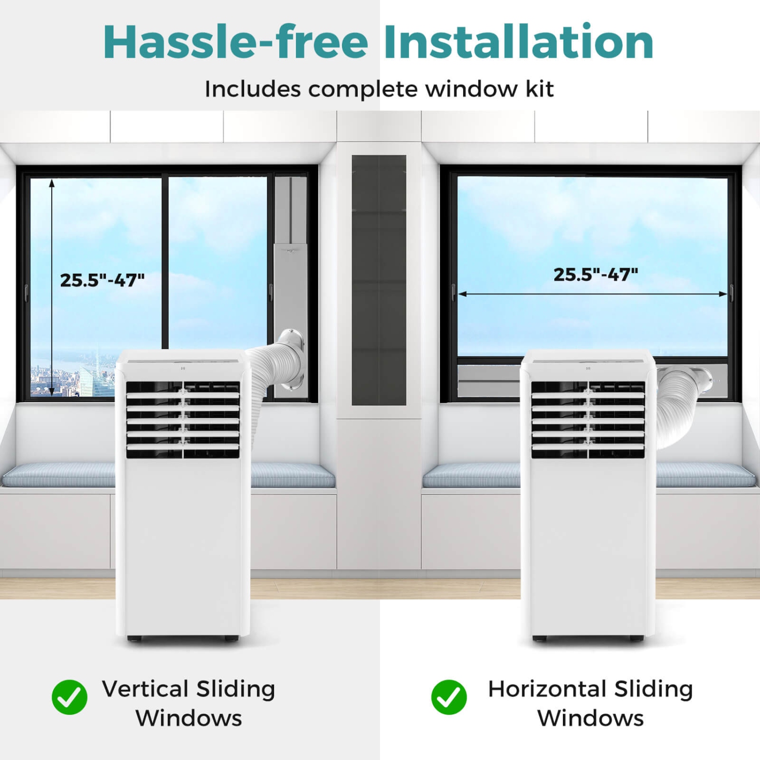 Costway 5000 BTU Portable Air Conditioner with Dehumidifier & Fan Sleep Mode & 24H Timer