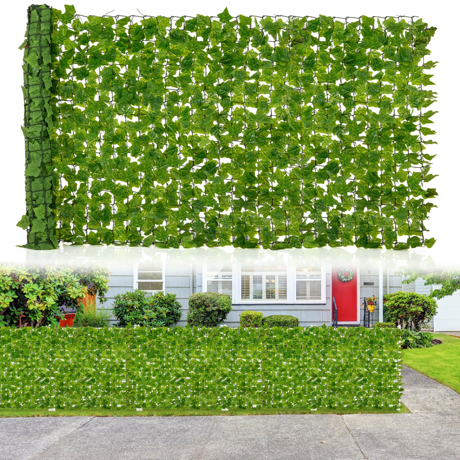 Rouleau mural de feuilles vertes d'intérieur en forme d'Ivy de 120 x 40 po de Costway pour l'extérieur