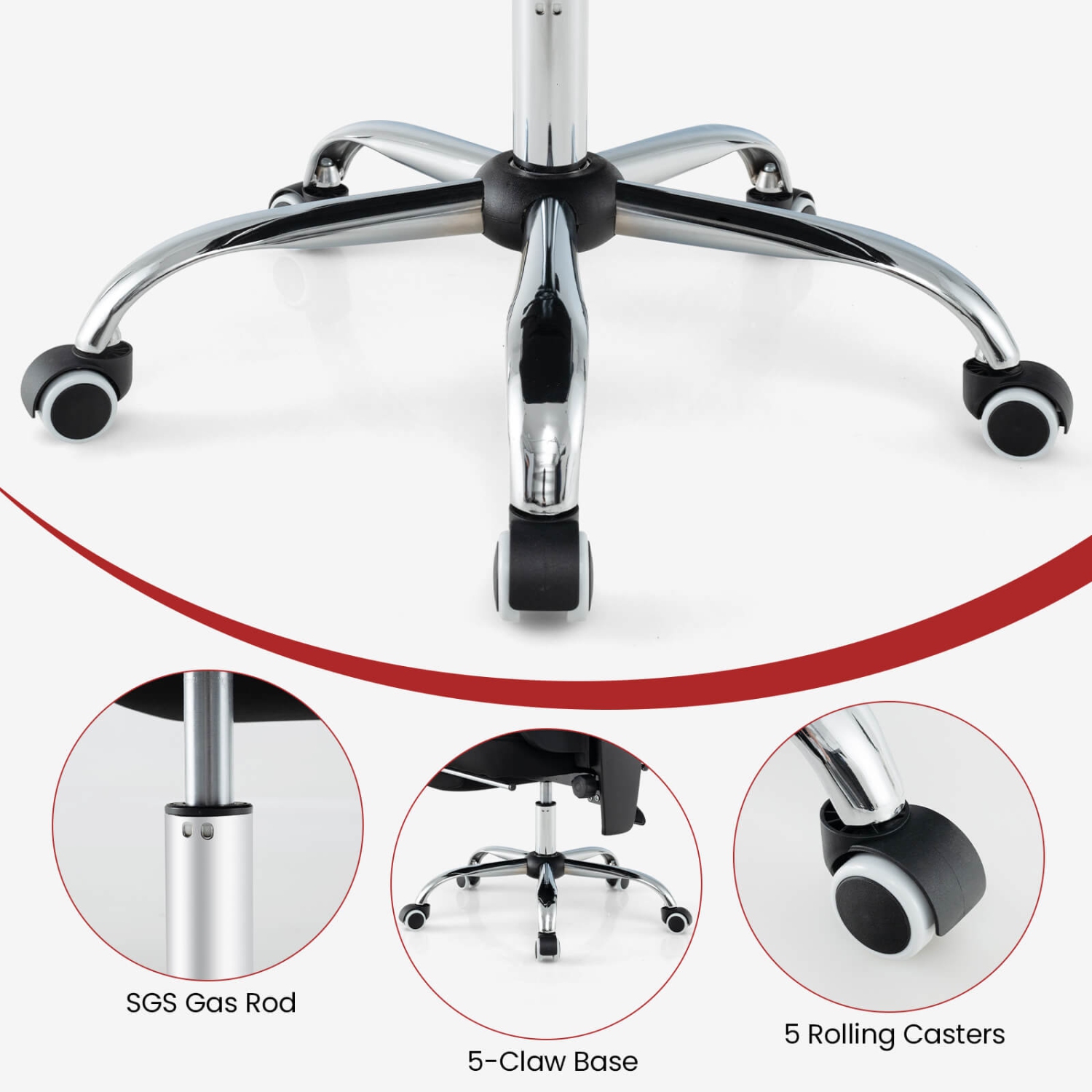 Fauteuil de bureau ergonomique en filet avec repose-pieds à hauteur réglable et dossier inclinable de Costway