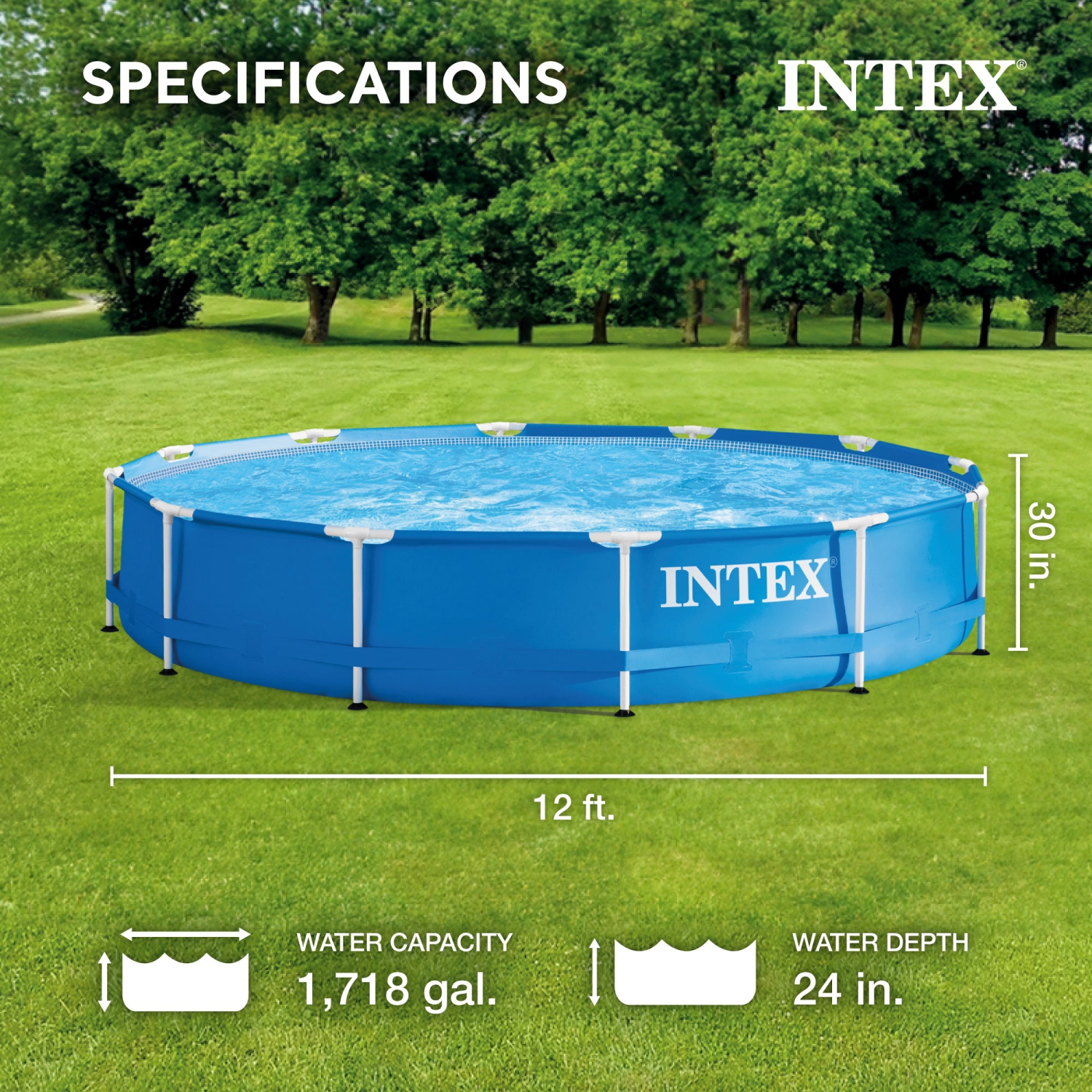 Intex 28210EH 12 Foot x 30 Inch Above Ground Swimming Pool