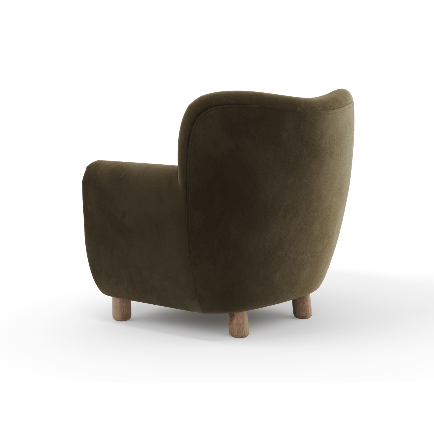 Fauteuil d'appoint en velours Emerald de Valencia, vert olive