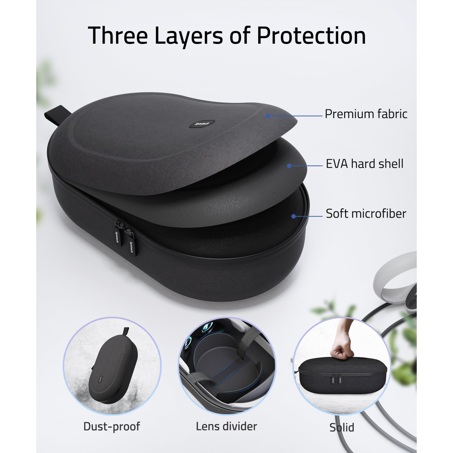 Hard Carrying Case Compatible with Oculus/Meta Quest 3, Quest 2, Vision Pro,Accessories VR Headset with Elite Strap,Touch Controllers and Other