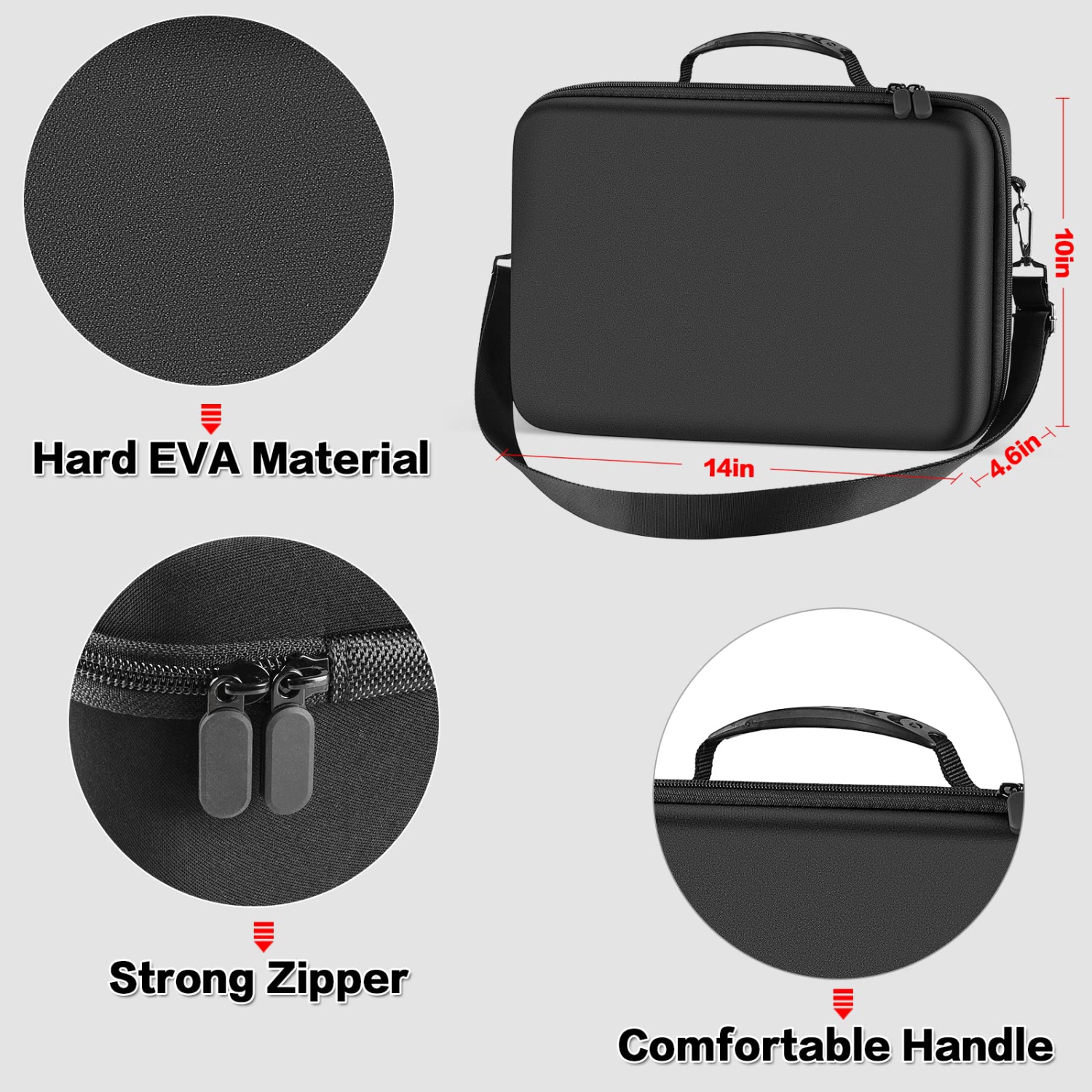 Hard Carrying Case For Meta, Oculus Quest 2 All-In-One Vr Gaming Headset - Touch Controllers, Portable Travel Cover Storage Bag With Silicone Face