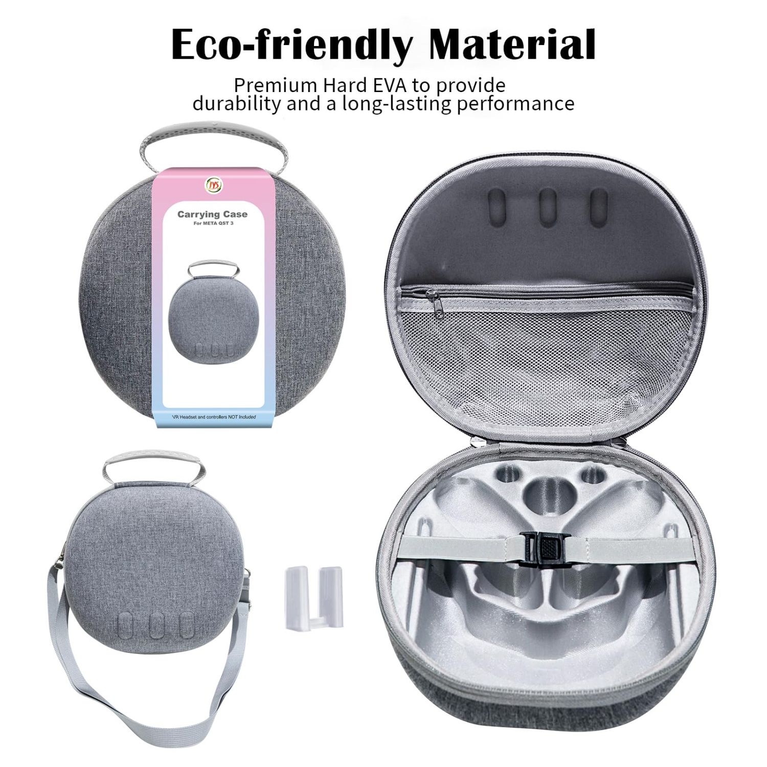 Étui de transport rigide pour accessoires Meta Quest 3, sac de transport antichoc compatible avec le casque de réalité virtuelle Meta Quest 3,