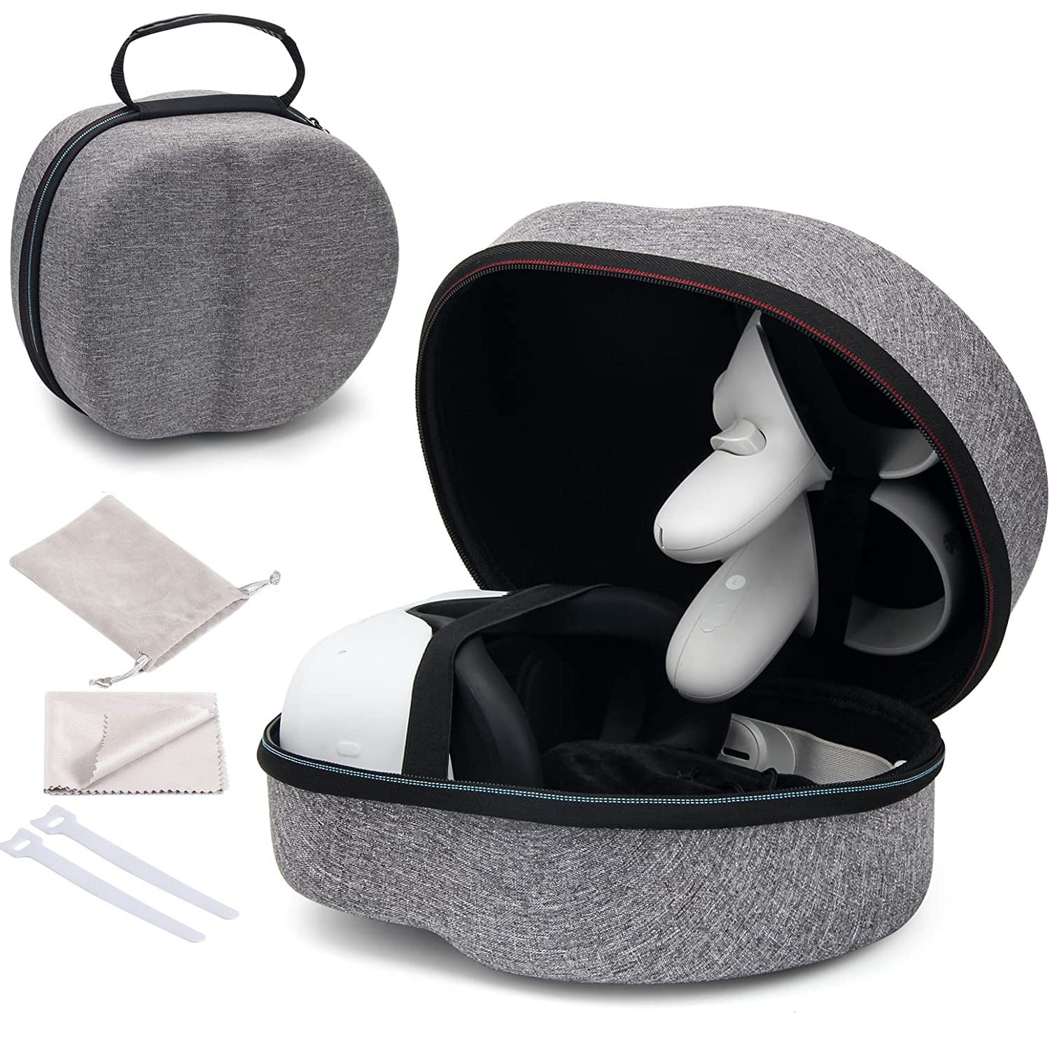 VR Carrying Cases Compatible for Oculus Quest 2, Hard Carrying Travel Case All-in-One Storage,Compatible with Elite Strap VR Headset and Handle