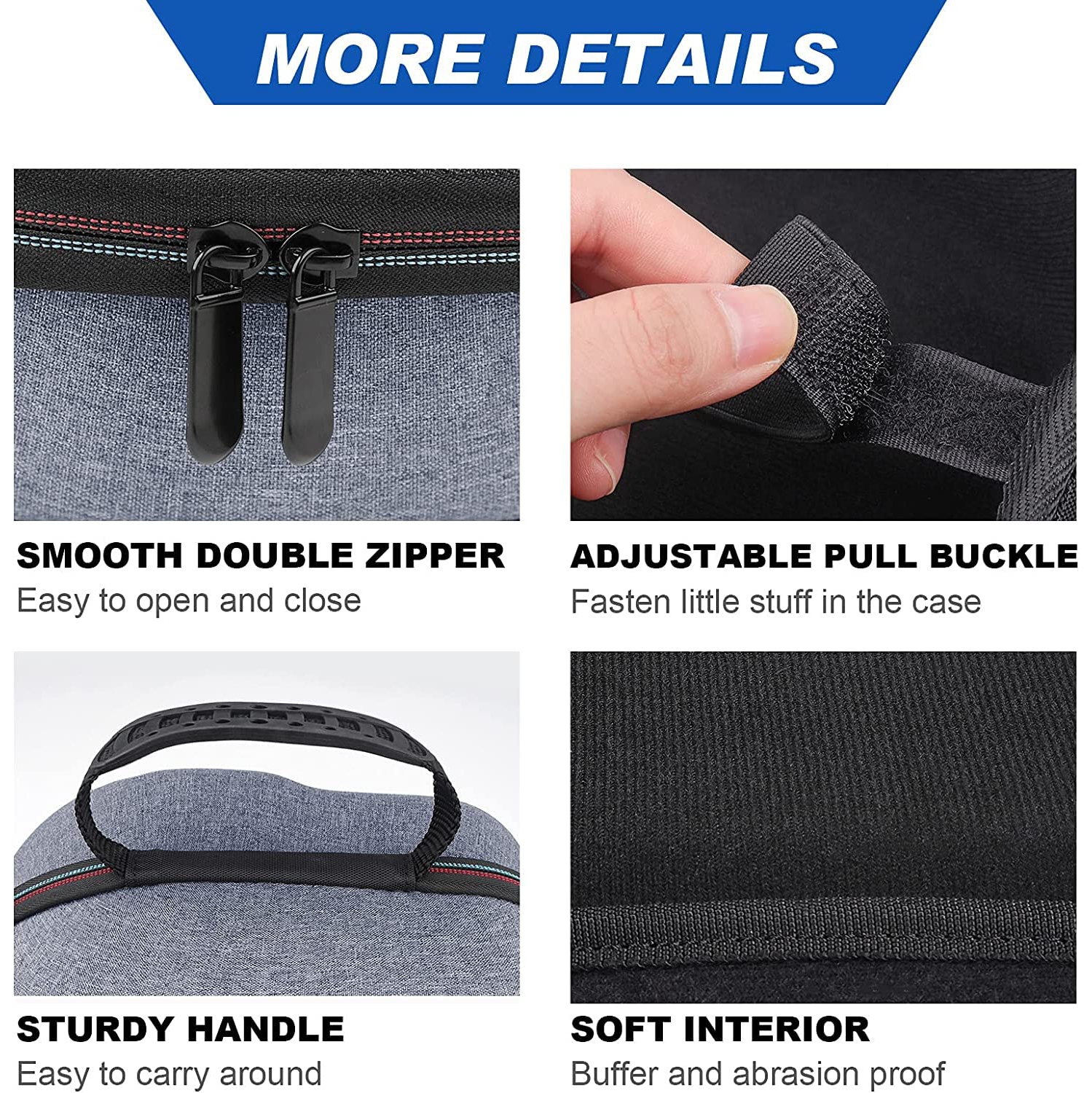 VR Carrying Cases Compatible for Oculus Quest 2, Hard Carrying Travel Case All-in-One Storage,Compatible with Elite Strap VR Headset and Handle