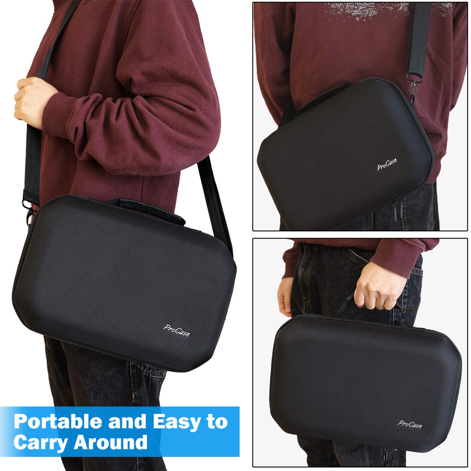 Hard Travel Case for Oculus Quest 2 VR Gaming Headset, Controllers Accessories Shockproof EVA Hard Shell Carrying Case Storage Bag with Shoulder