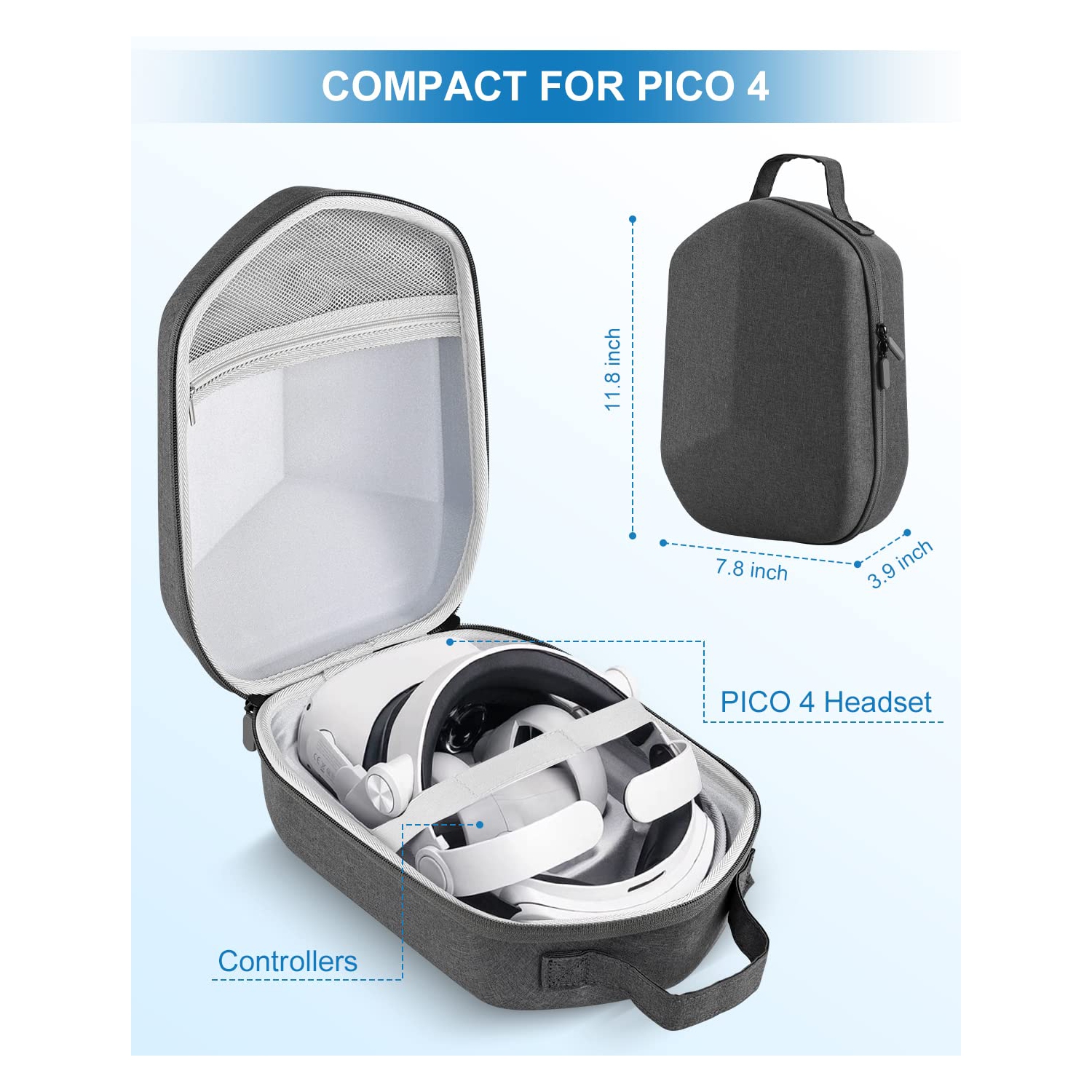 Hard Case for Oculus Quest 2, Carrying Case Compatible with Meta/Oculus Quest 2 Basic VR Gaming Headset and Touch Controllers Accessories, Suitable