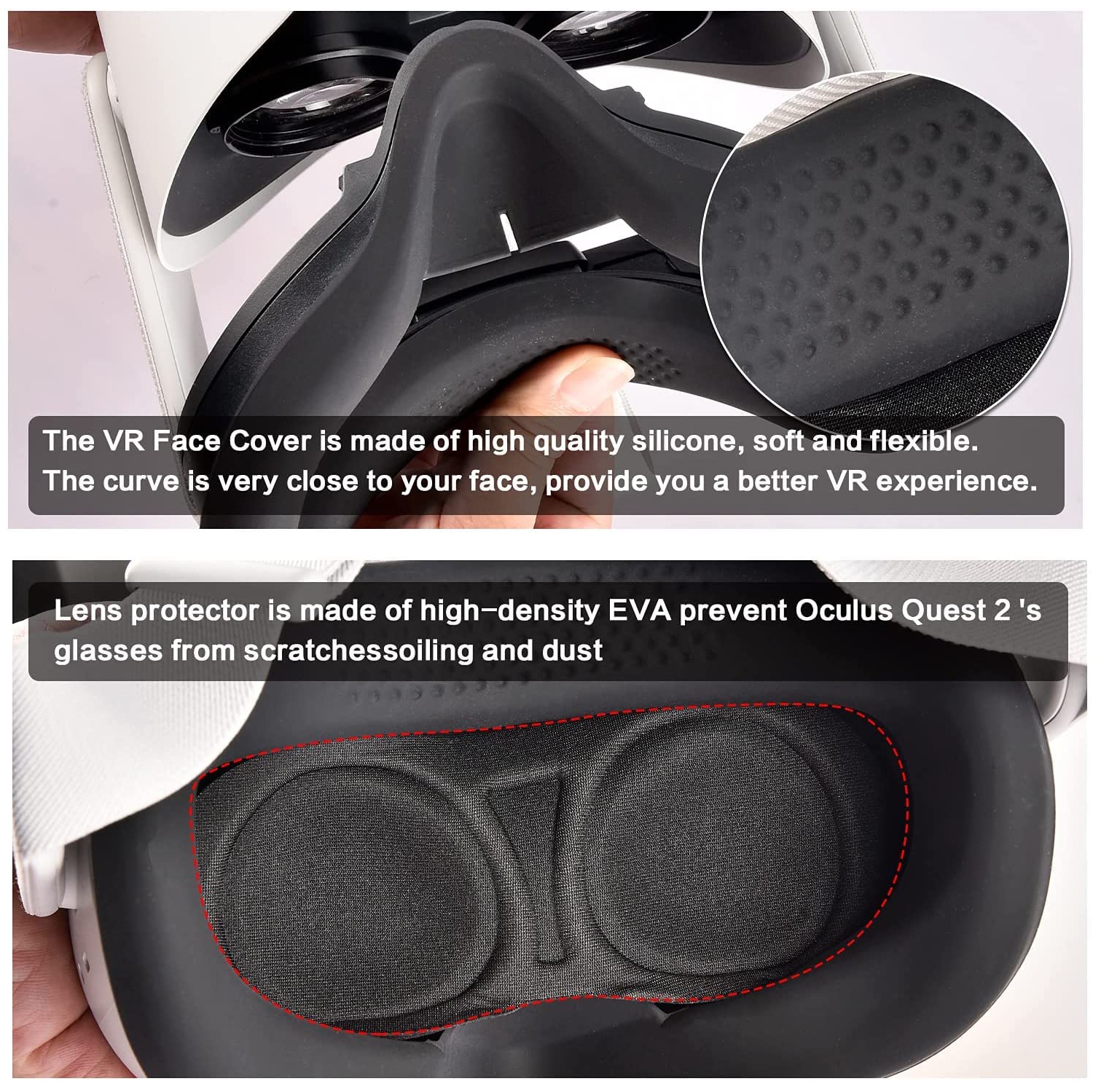 Hard Carrying Case Compatible with Oculus Quest 2 All-in-One VR Gaming Headset and Touch Controllers, Travel Bag with Silicone Face Cover & Lens