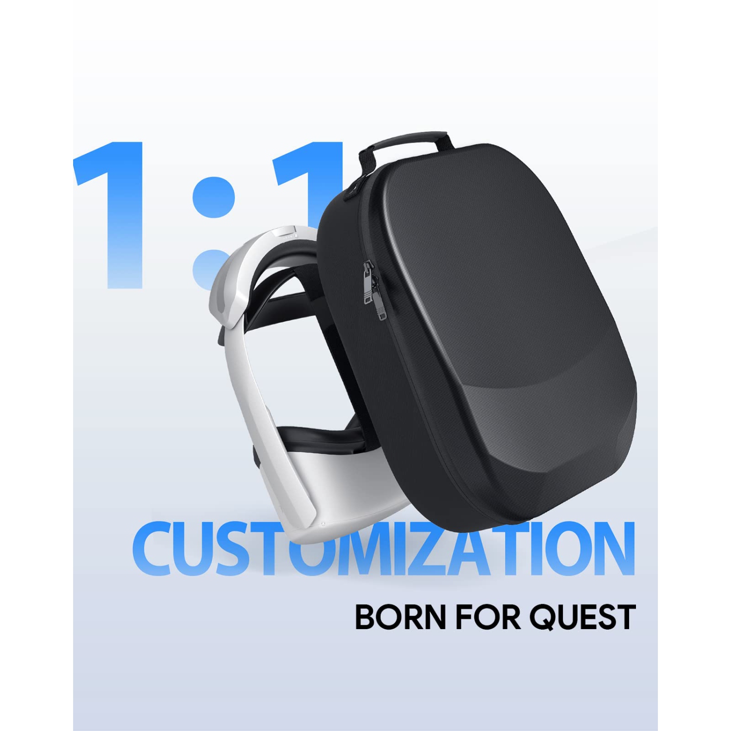 Hard Carrying Case Compatible with Meta Quest 3/Vision Pro/Oculus Quest 2 Elite/Battery Version VR Gaming Headset and Touch Controllers