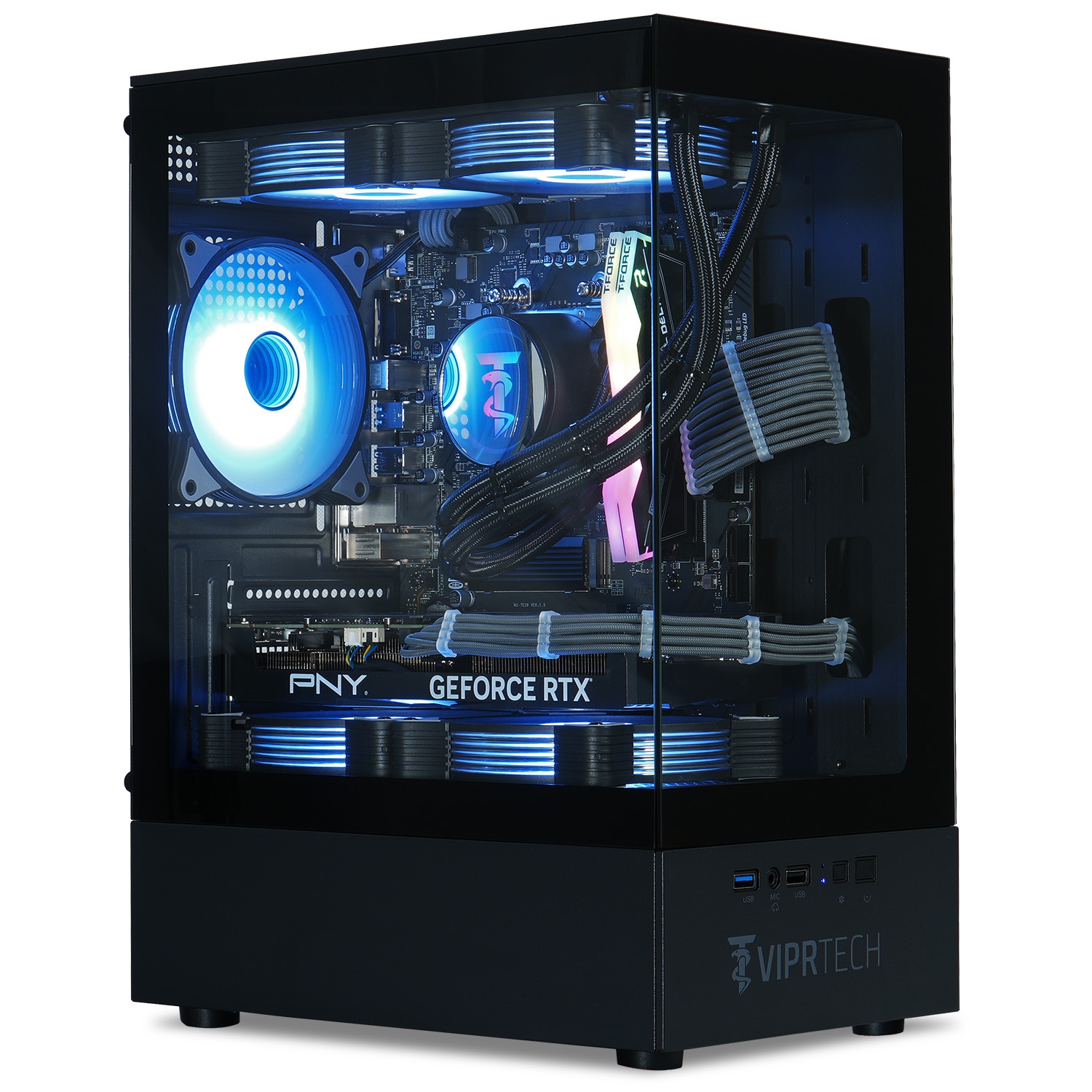 ViprTech Reaper 2.0 Liquid-Cooled PC - AMD Ryzen 7 7700 (5.3Ghz Turbo), RTX 4060 Ti 8GB, 32GB DDR5 6400, 1TB NVMe SSD, VR-Ready, Streaming, Win 11, Gaming Desktop Computer