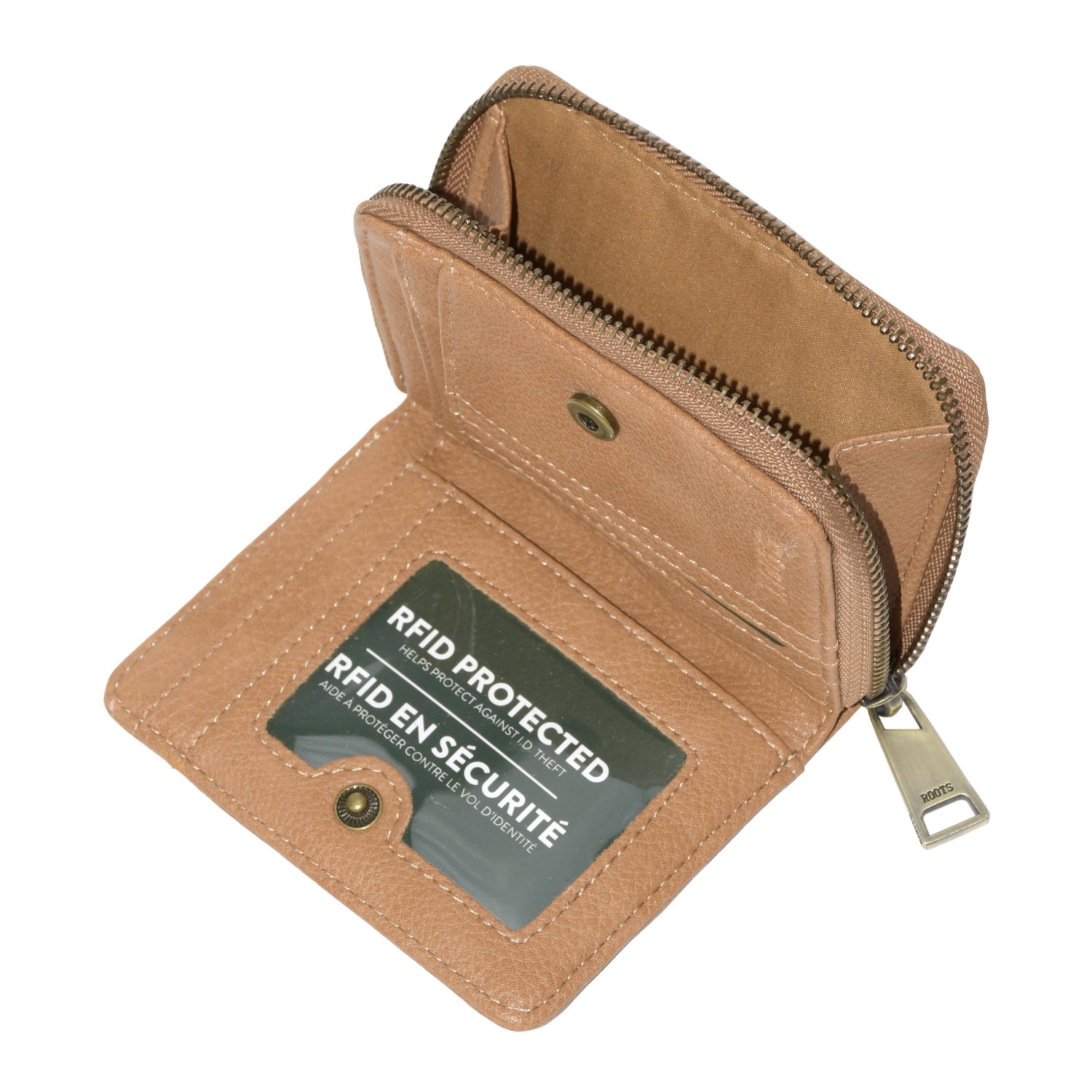 Portefeuille compact à fermeture à glissière intégrale pour femmes