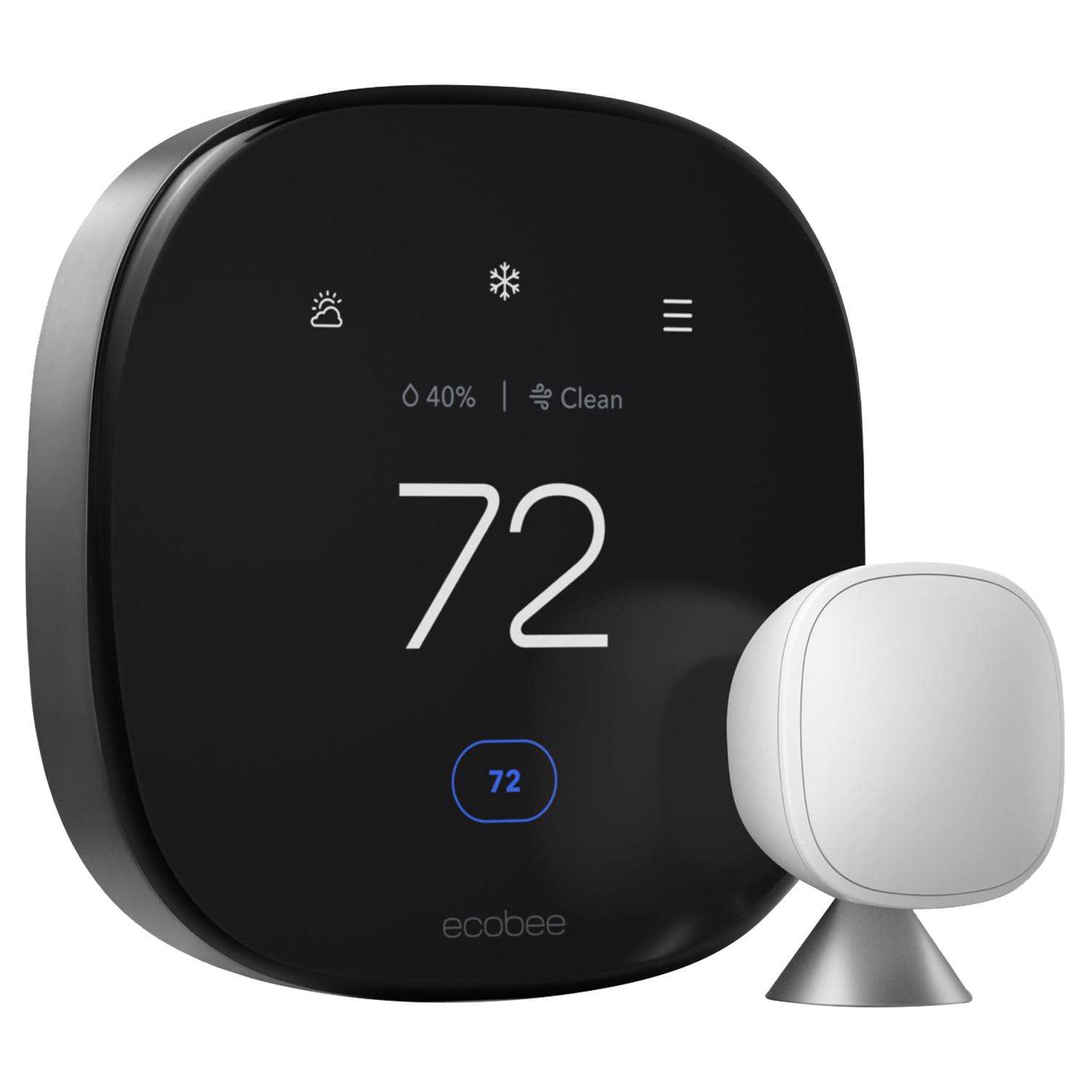 Thermostat intelligent Wi-Fi Premium D'ecobee - Noir