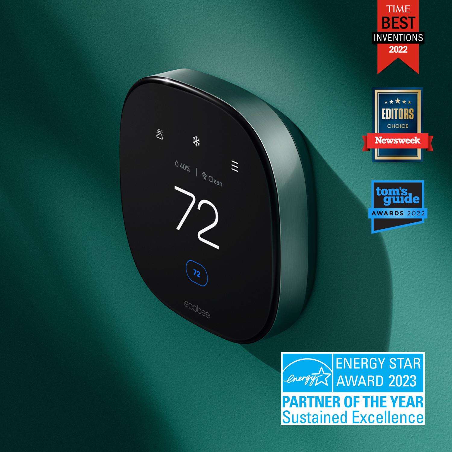 Thermostat intelligent Wi-Fi Premium D'ecobee - Noir
