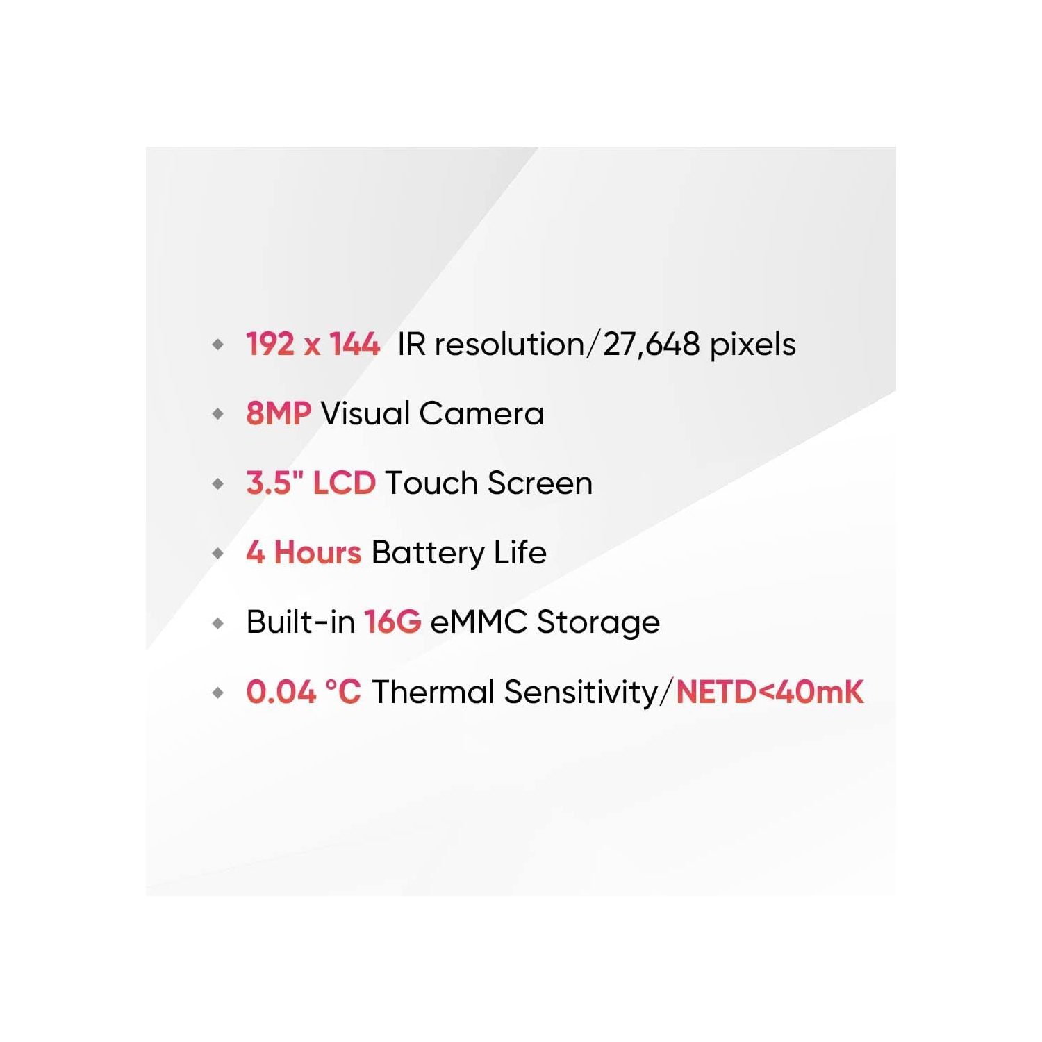 Refurbished(Excellent)- HIKMICRO Pocket 1, 192 x 144 IR Resolution Thermal Imaging Camera with 8MP Visual Camera, 25 Hz, Wi-Fi, 3.5" Touch Screen