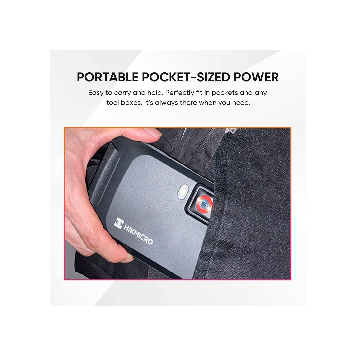 Refurbished(Excellent)- HIKMICRO Pocket 1, 192 x 144 IR Resolution Thermal Imaging Camera with 8MP Visual Camera, 25 Hz, Wi-Fi, 3.5" Touch Screen