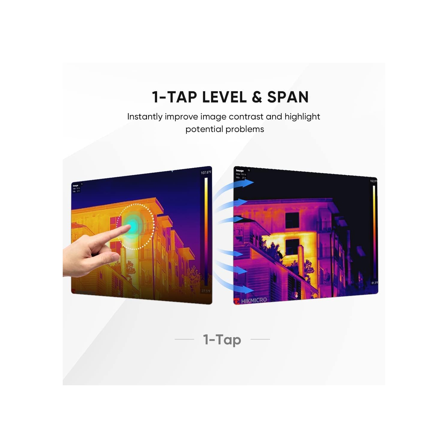 Refurbished(Excellent)- HIKMICRO Pocket 1, 192 x 144 IR Resolution Thermal Imaging Camera with 8MP Visual Camera, 25 Hz, Wi-Fi, 3.5" Touch Screen