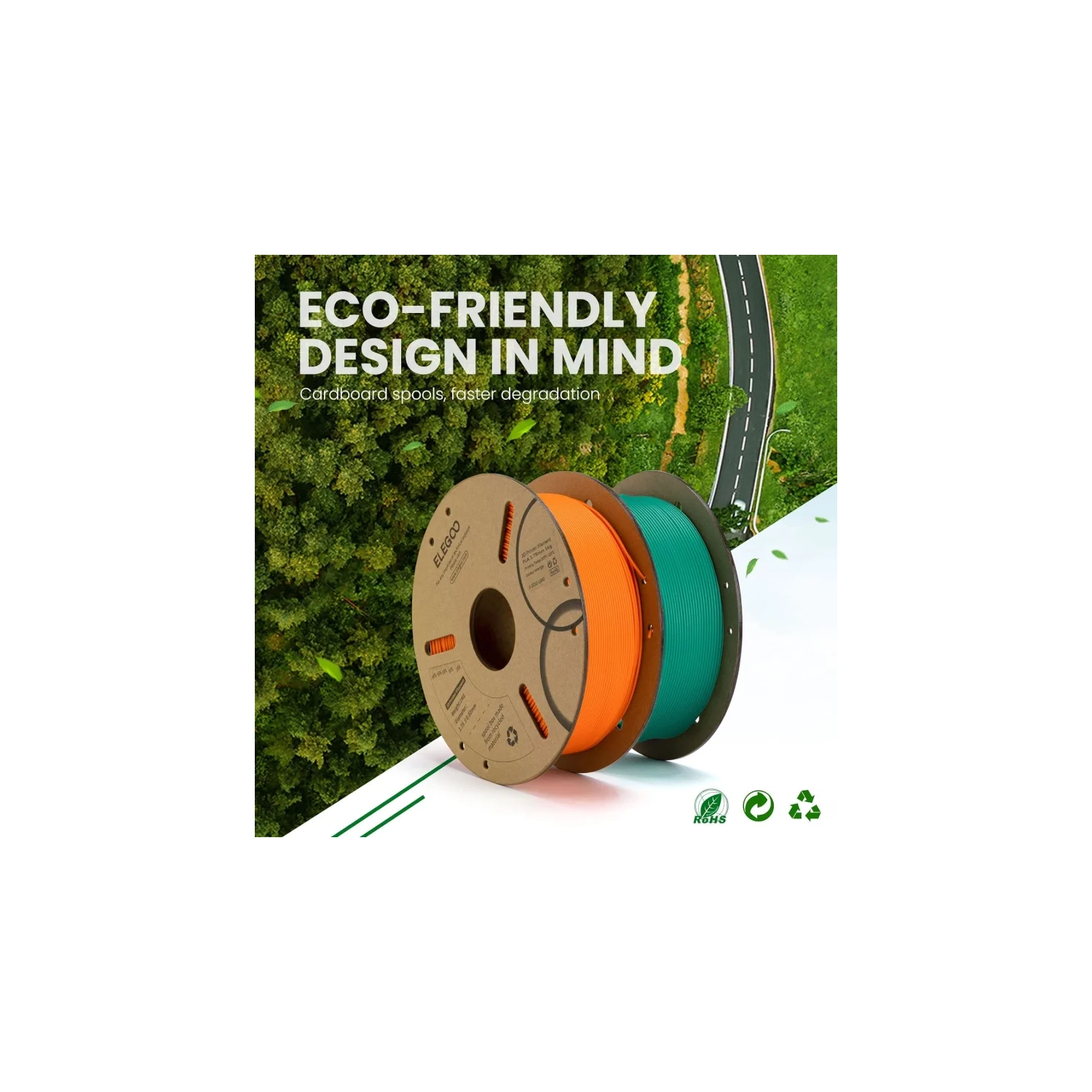 Filament PLA 1,75&nbsp;mm noir 1KG - précision dimensionnelle +/- 0,02&nbsp;mm, bobine de carton, compatible avec la plupart des imprimantes 3D FDM