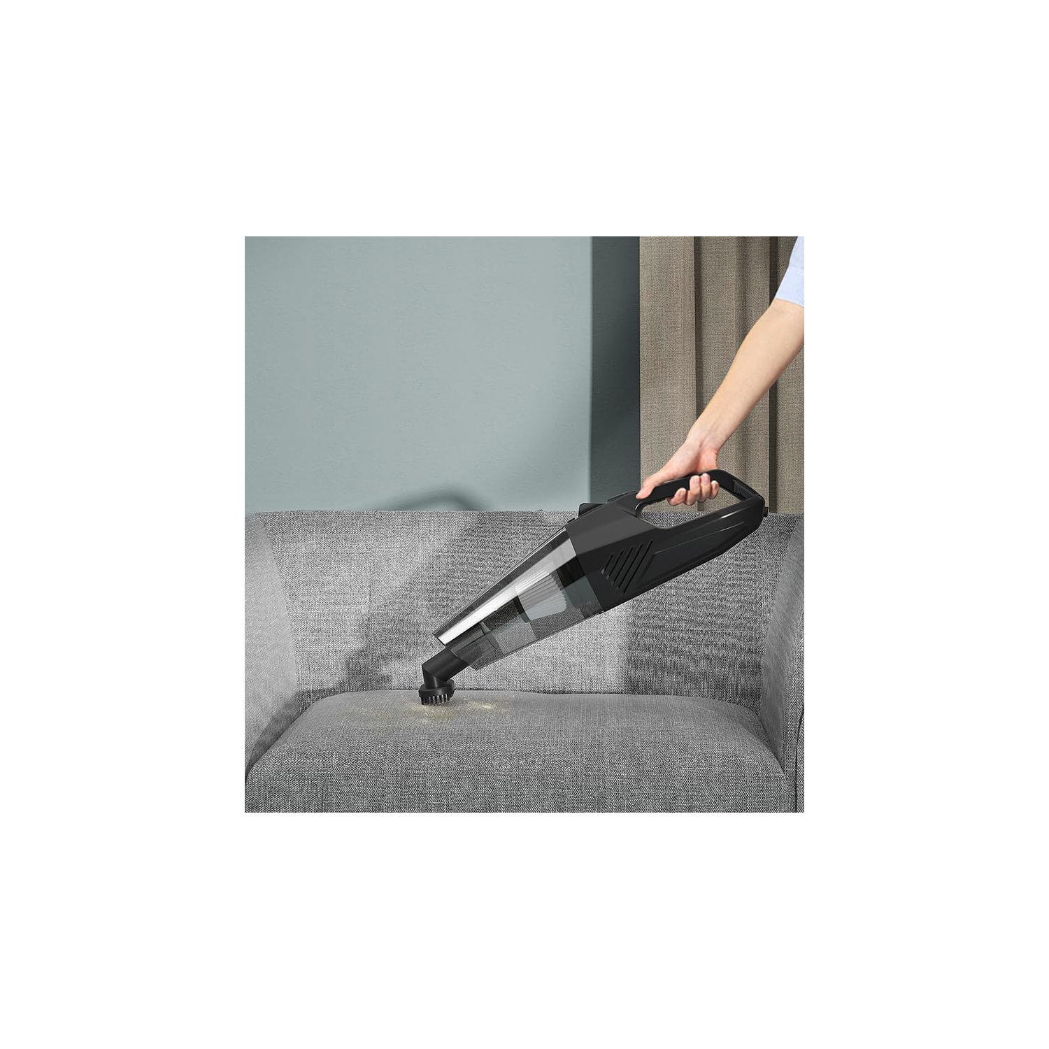 Aspirateur à main Kunova, aspirateur à main portatif sans fil à aspiration puissante 8000Pa avec lampe à DEL, batterie rechargeable à longue