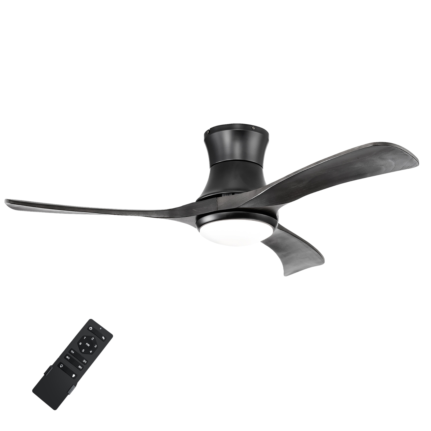 Costway 52 Inches Ceiling Fan with LED Light, Remote Control,6 Wind Speeds and 8H Timer