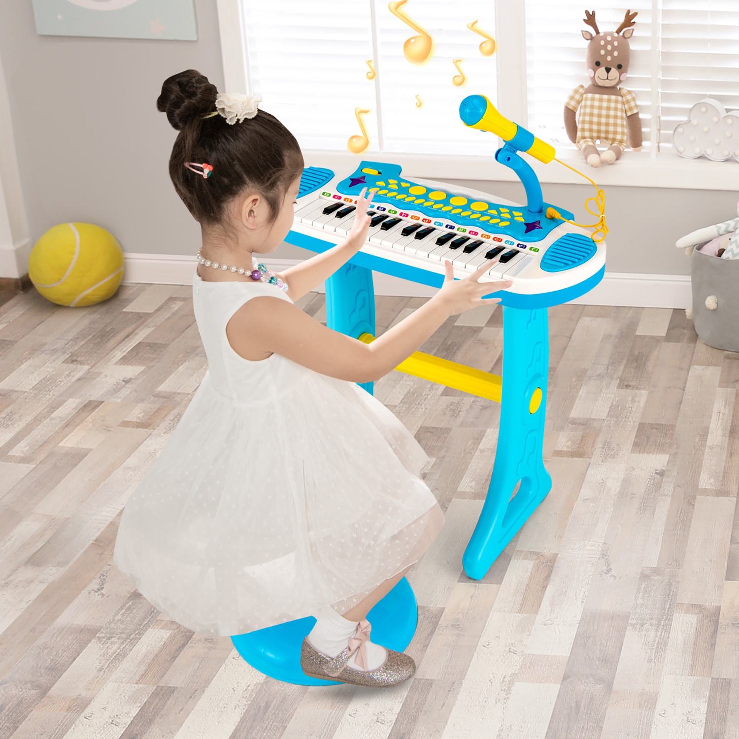 Costway 31 Key Kids Piano Keyboard Toy Toddler Musical Instrument w/ Microphone