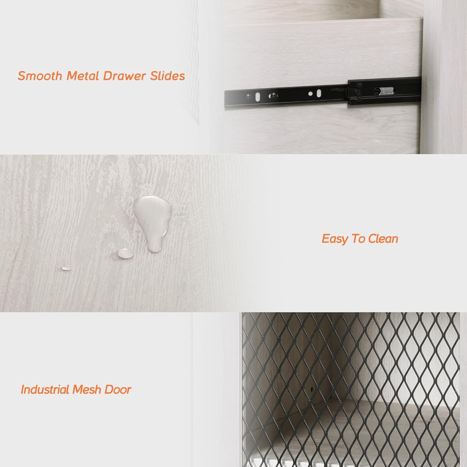 WAMPAT 2 Pack End Table with 3 Drawer Stroage, Farmhouse Sofa Side Table for Bedroom, Living Room, Antique White