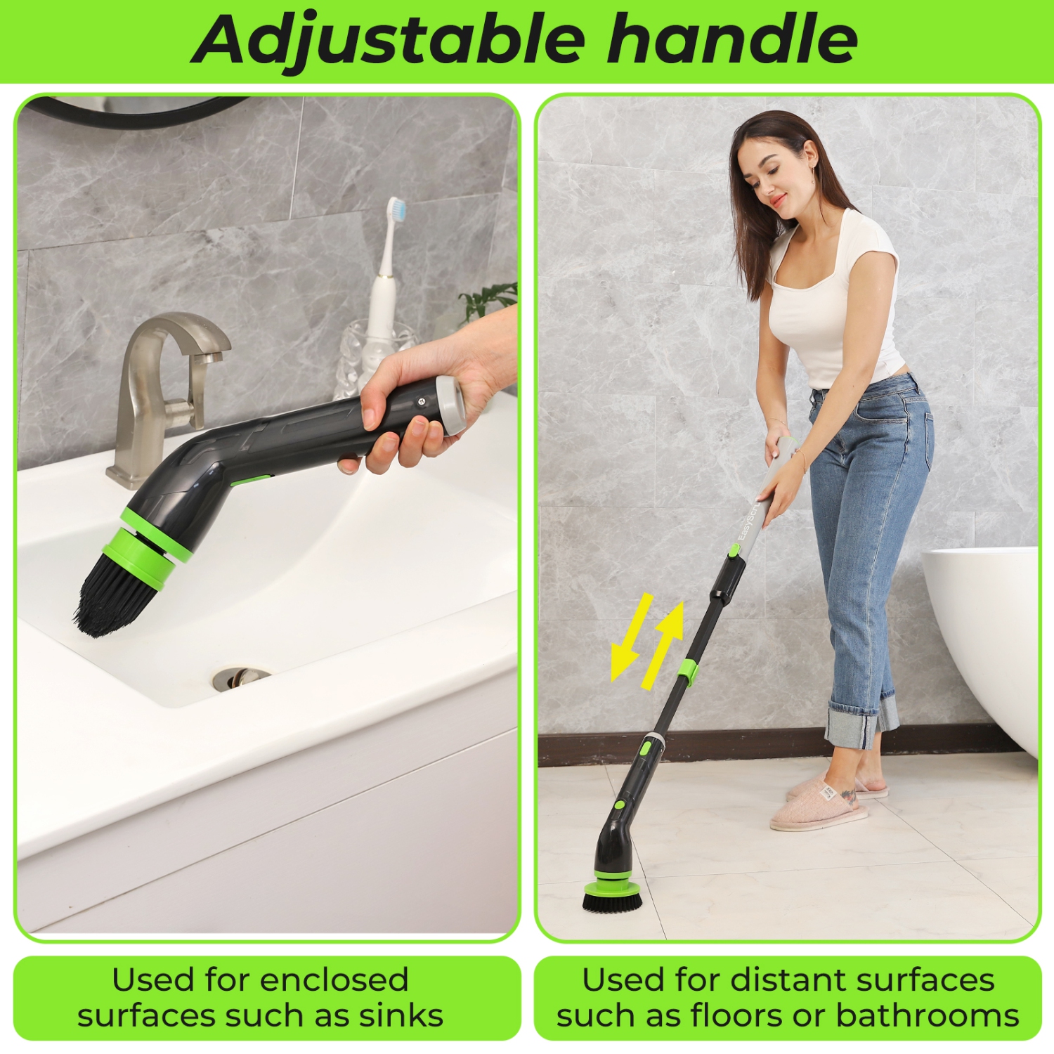 Electric Spin Scrubber, Cordless Powerful Scrub Brush for Cleaning Bathroom, 4 Replaceable Brush Heads