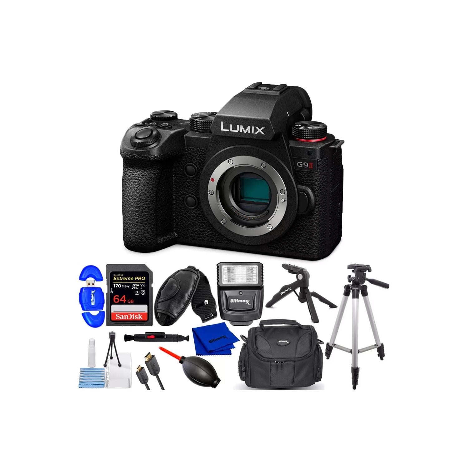 Panasonic Lumix G9 II Mirrorless Camera DC-G9M2BODY - 12PC Accessory Kit