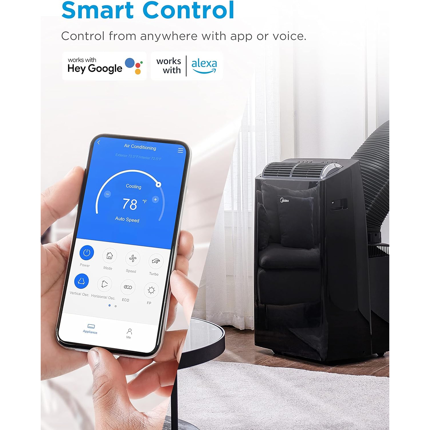 Climatiseur portatif ultra-silencieux À onduleur Duo 14.000 BTU de Midea