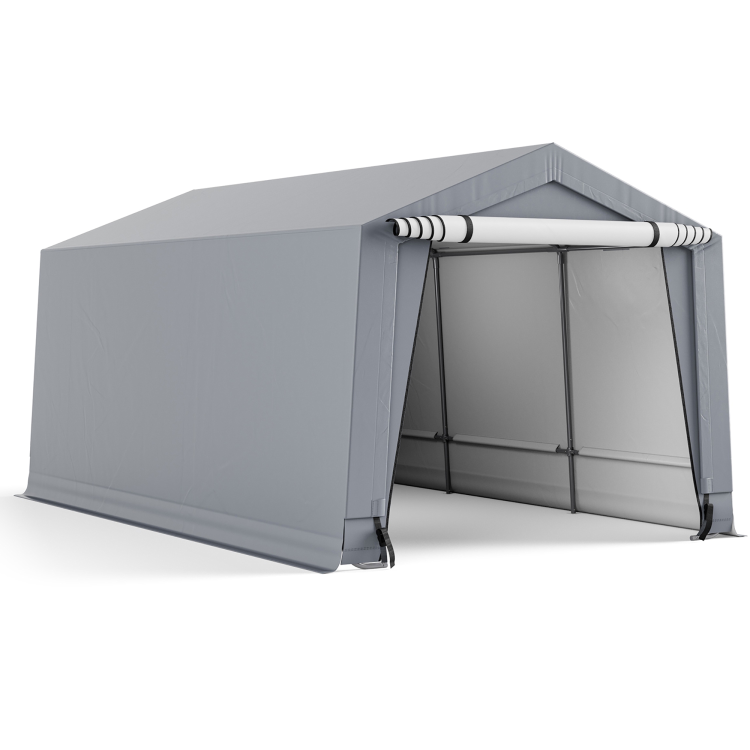 Costway 10' x 16' Carport Car Canopy Shelter Heavy Duty Outdoor Portable Garage W/Doors