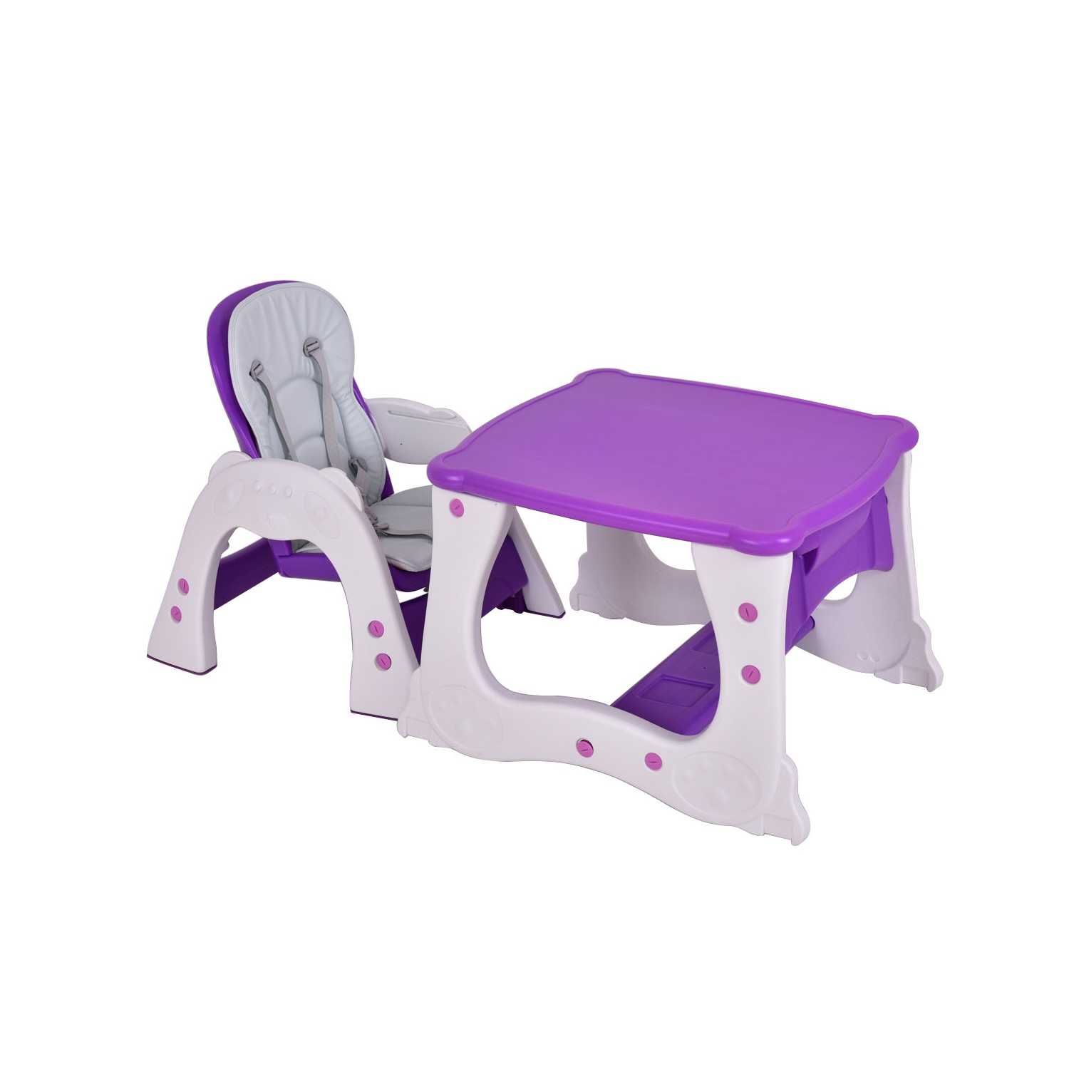 Costway 3 in 1 Baby High Chair Convertible Play Table Seat Booster Toddler Feeding Tray