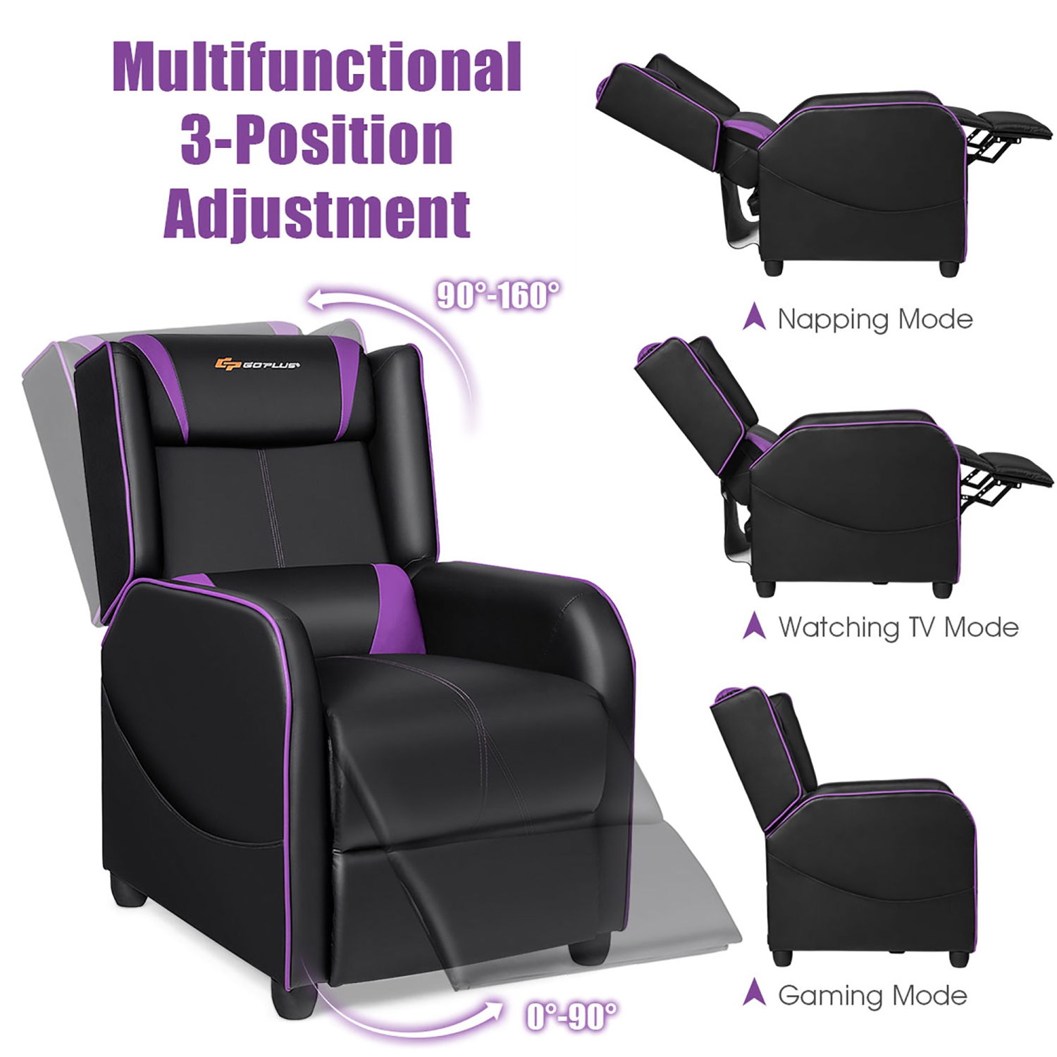 Goplus – Fauteuil de jeu inclinable pour salon simple avec canapé pour cinéma maison