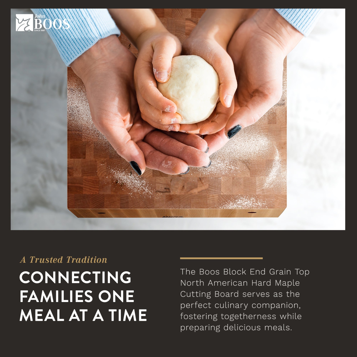 John Boos – Table de préparation carrée en bois pour bloc de boucher AB Series, 18 x 18 po, érable