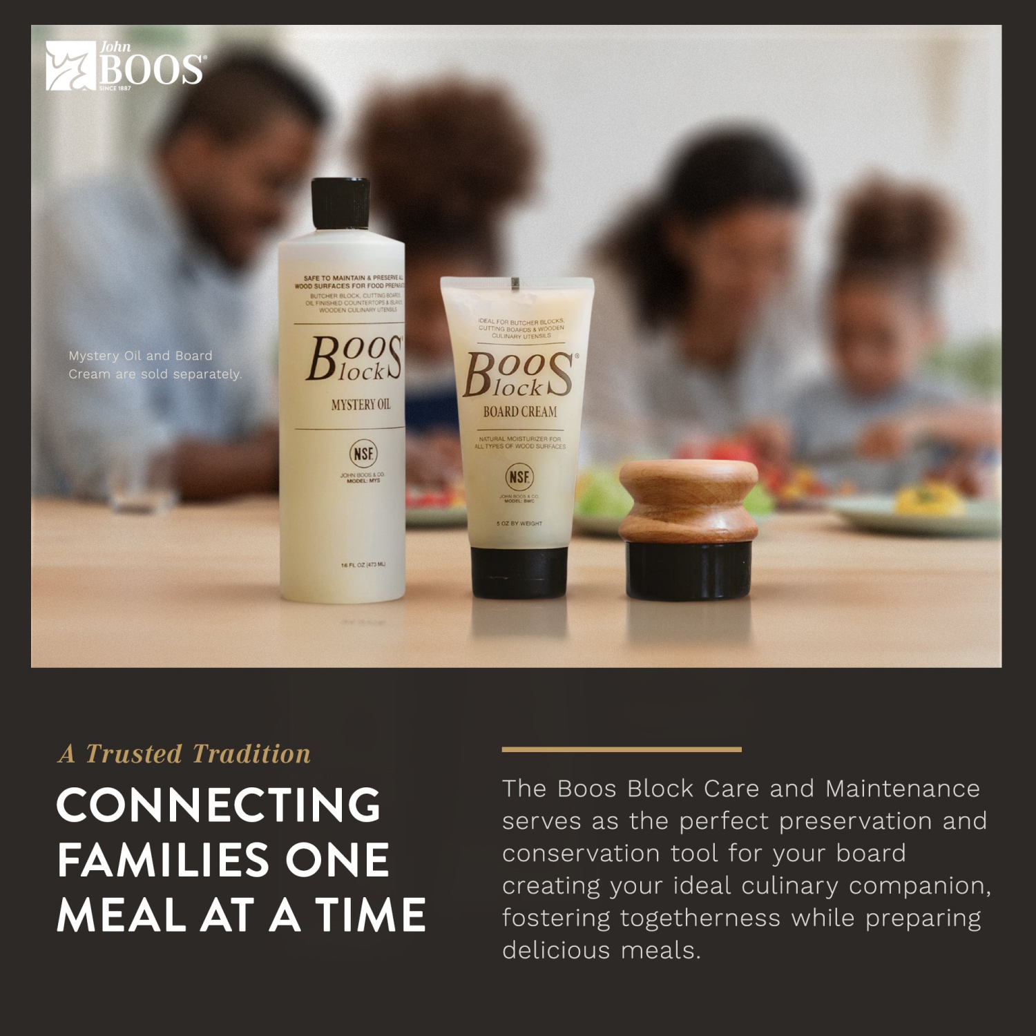 John Boos Butcher Block – applicateur d’huile et de crème pour surfaces en bois, bois de hêtre