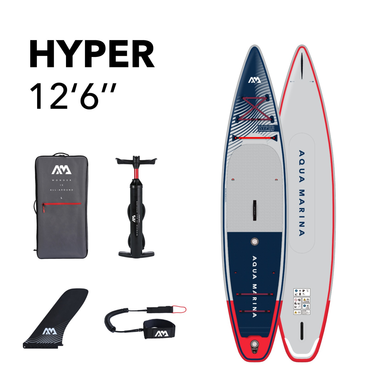 Planche à rame gonflable de 12 pi 6 po HYPER Touring d'Aqua Marina