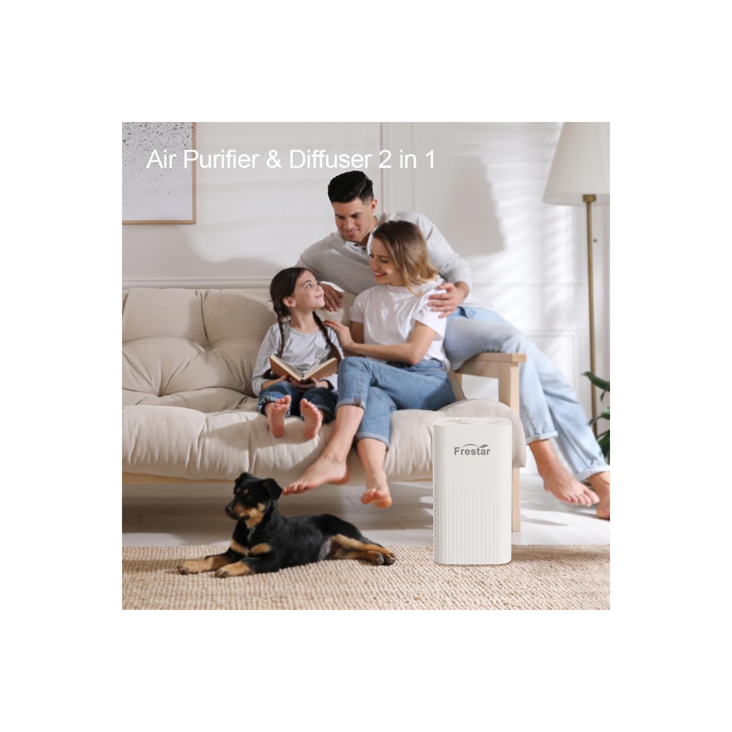 Frestar Small Air Purifier and Diffuser 2 in 1 for Office Bedroom Home, Desktop Air Purifier with HEPA Filter for Smoke, Dust, Pets, Super Quiet