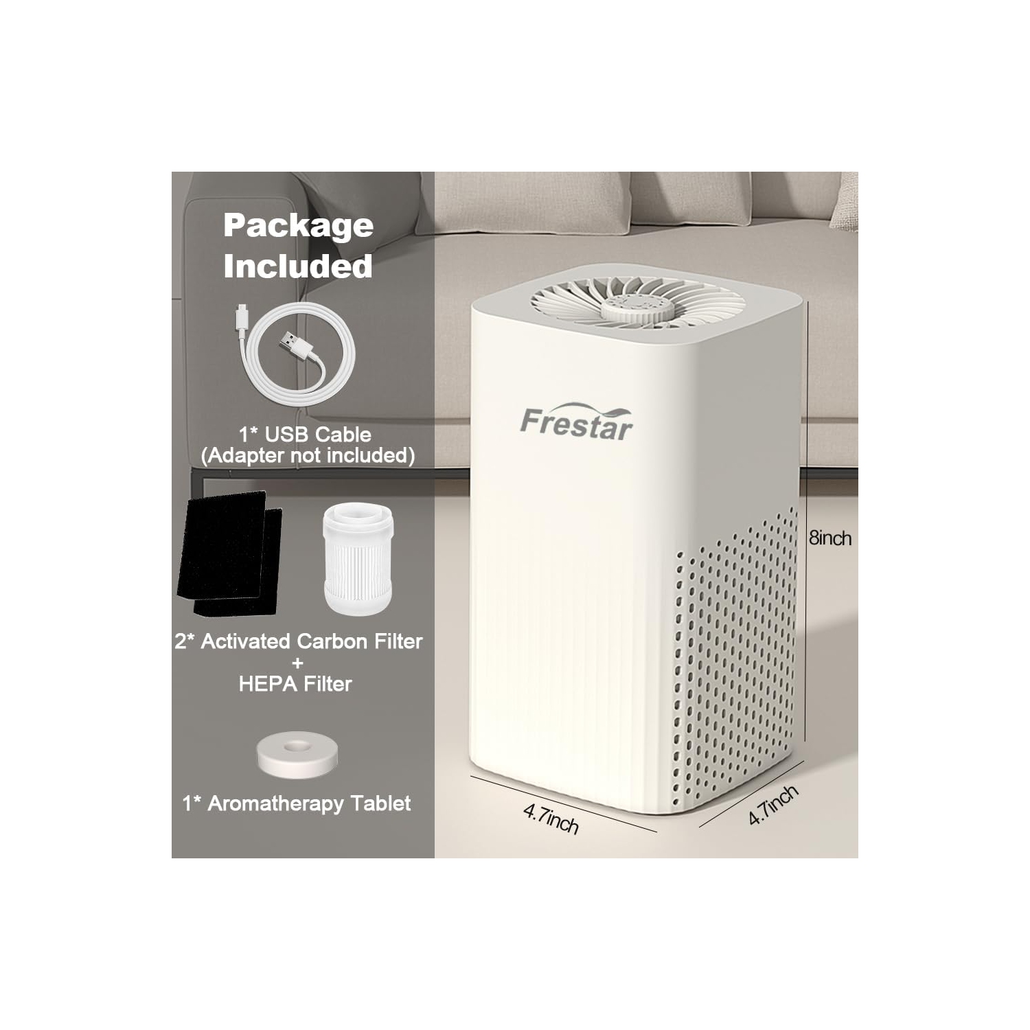 Frestar Small Air Purifier and Diffuser 2 in 1 for Office Bedroom Home, Desktop Air Purifier with HEPA Filter for Smoke, Dust, Pets, Super Quiet