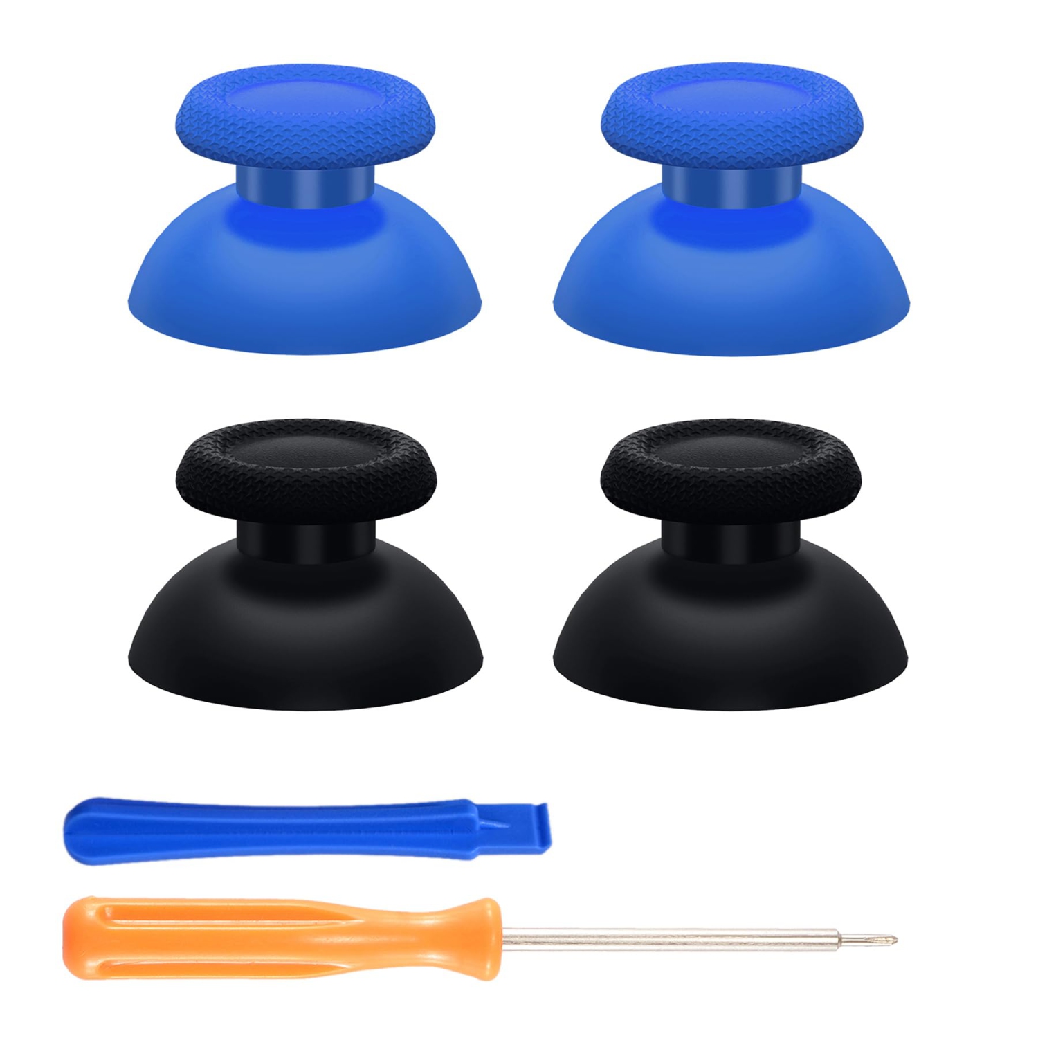 2 paires de manchons de rechange bleu et noir pour manette PS5, manche à balai analogique personnalisé compatible avec PS5, pour toutes les manettes