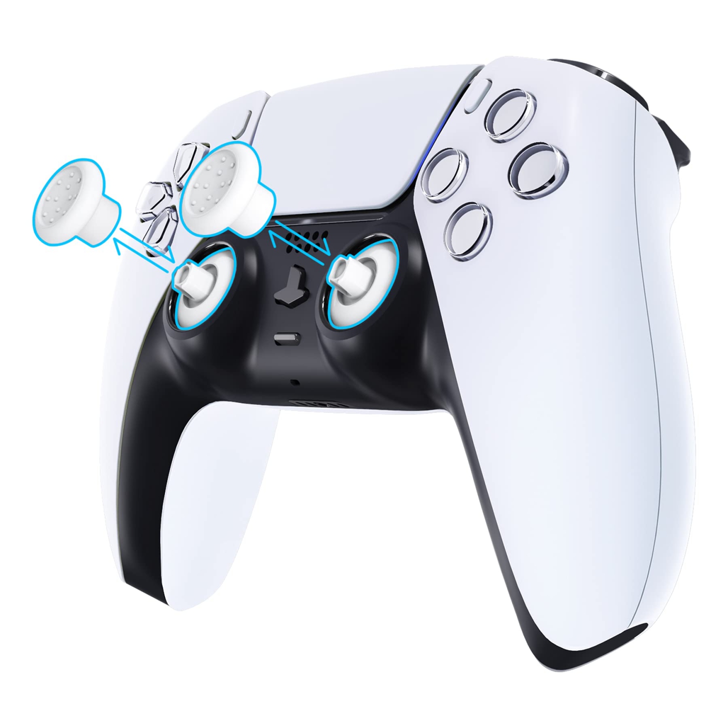 Capuchons antidérapants ergonomiques interchangeables pour manette PS5, manette PS4 All Model - manette 3 Height Domed et manette concave réglable -