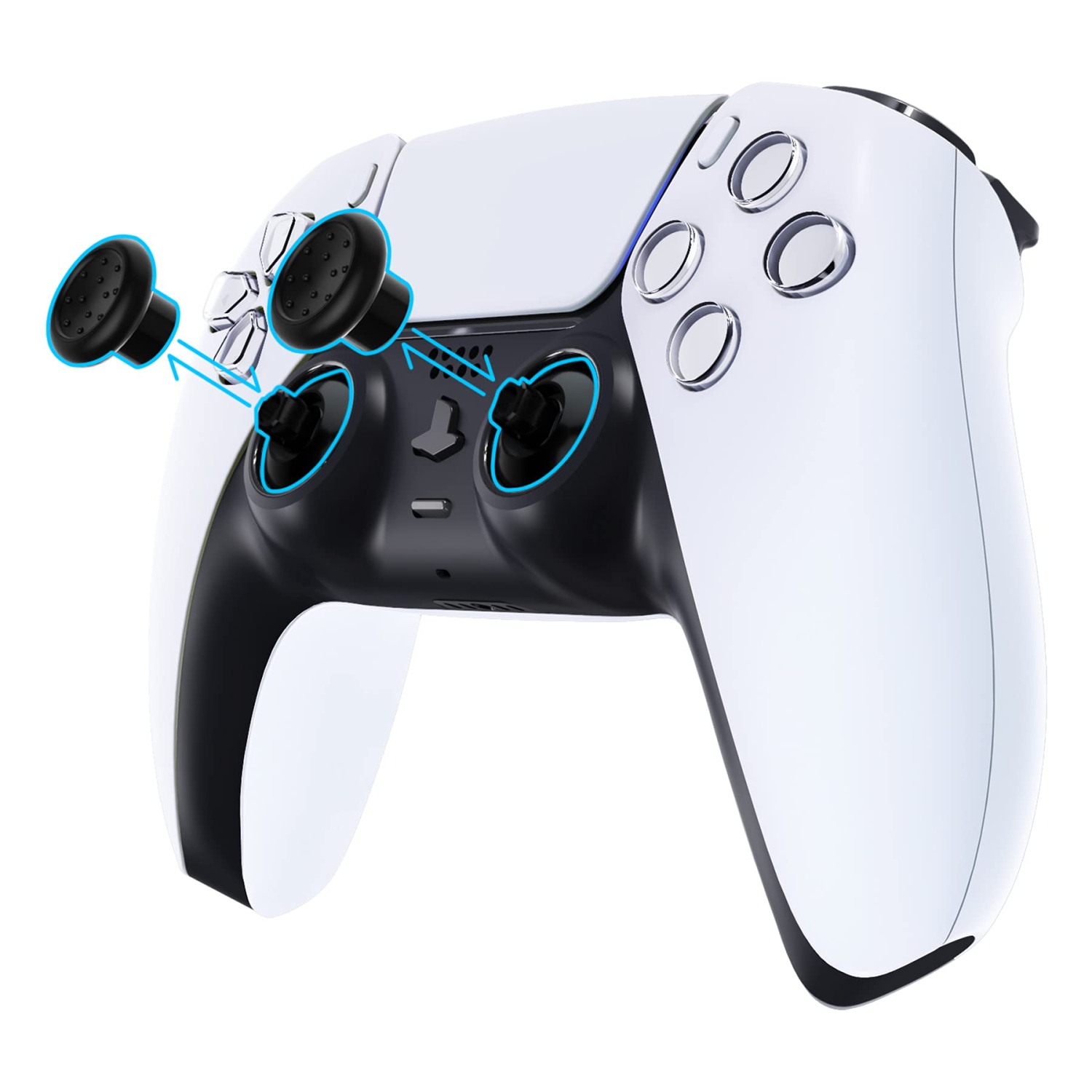 Capuchons antidérapants ergonomiques interchangeables pour manette PS5, manette PS4 All Model - manette 3 Height Domed et manette concave réglable -