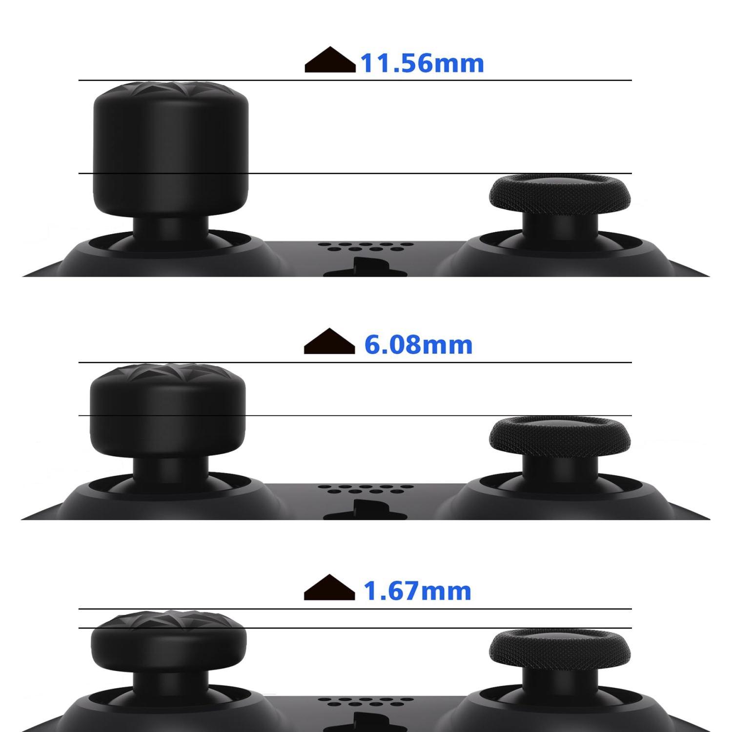 10 Pcs Ergonomic Thumbstick Grips for ps5,ps4,CRYSTAL Universal Pro Thumb Grip Caps for Xbox Series X/S, Xbox One/Elite Series 2,Switch Pro-with 3