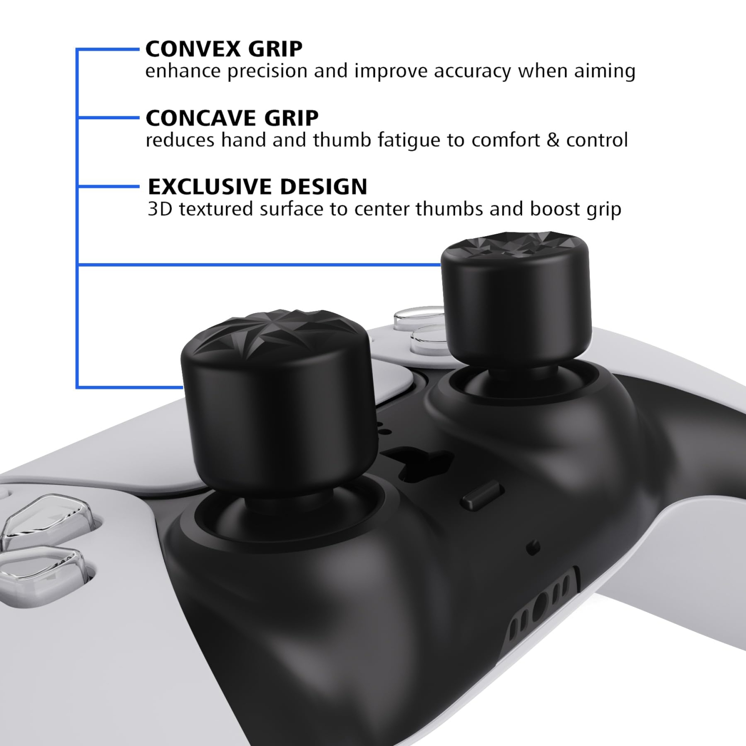 10 Pcs Ergonomic Thumbstick Grips for ps5,ps4,CRYSTAL Universal Pro Thumb Grip Caps for Xbox Series X/S, Xbox One/Elite Series 2,Switch Pro-with 3