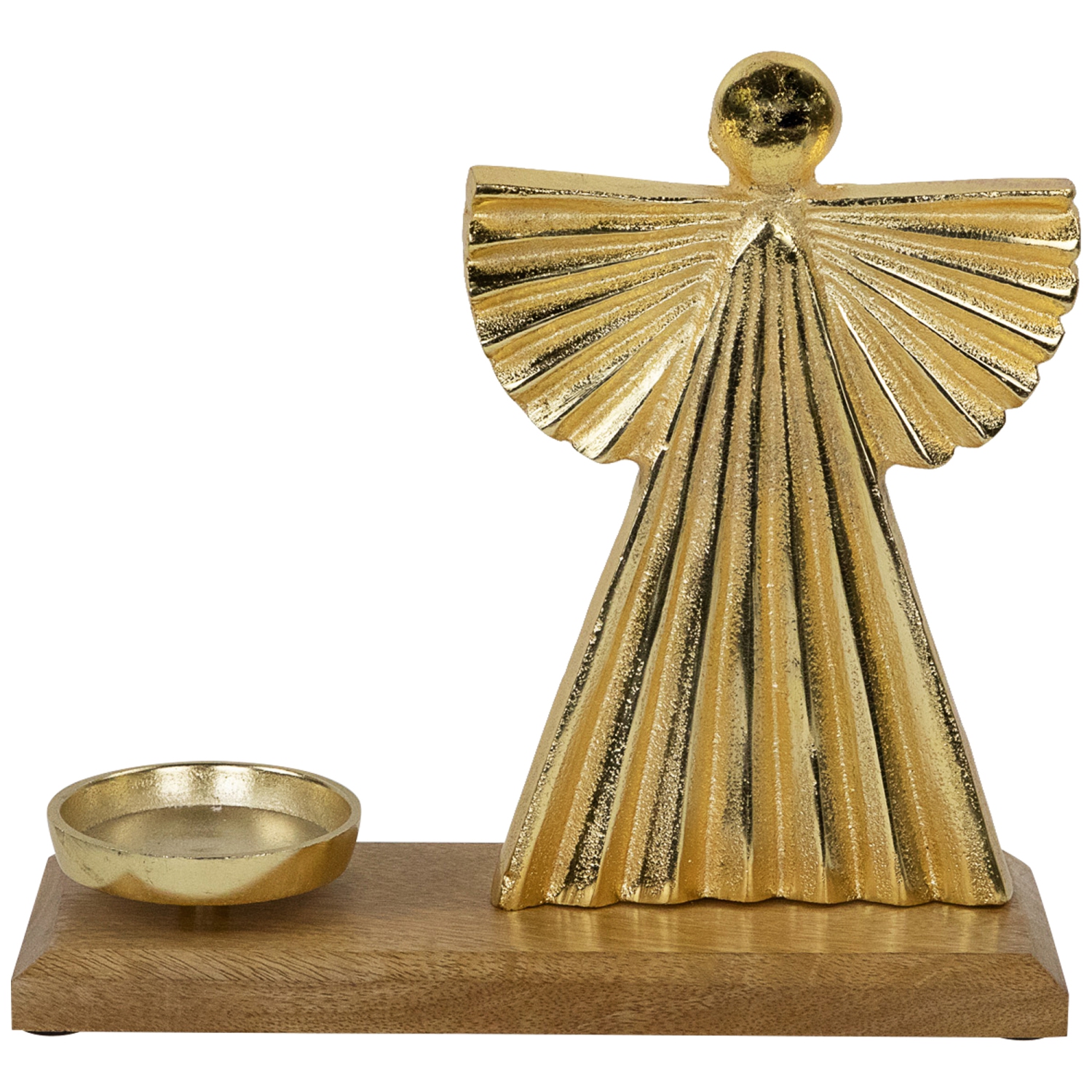 Porte-bougie de Noël votive en métal Heavenly Angel - 10 po - Doré