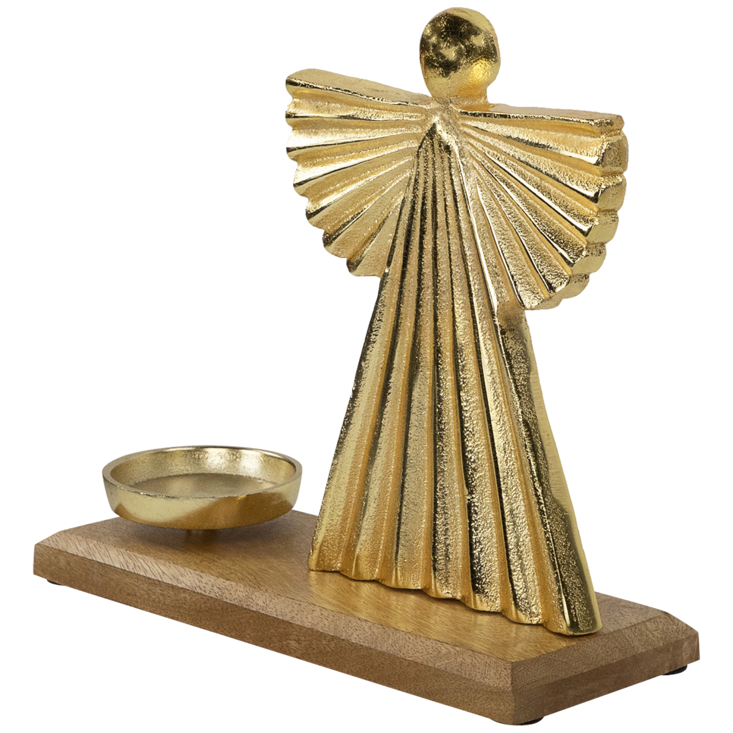Porte-bougie de Noël votive en métal Heavenly Angel - 10 po - Doré