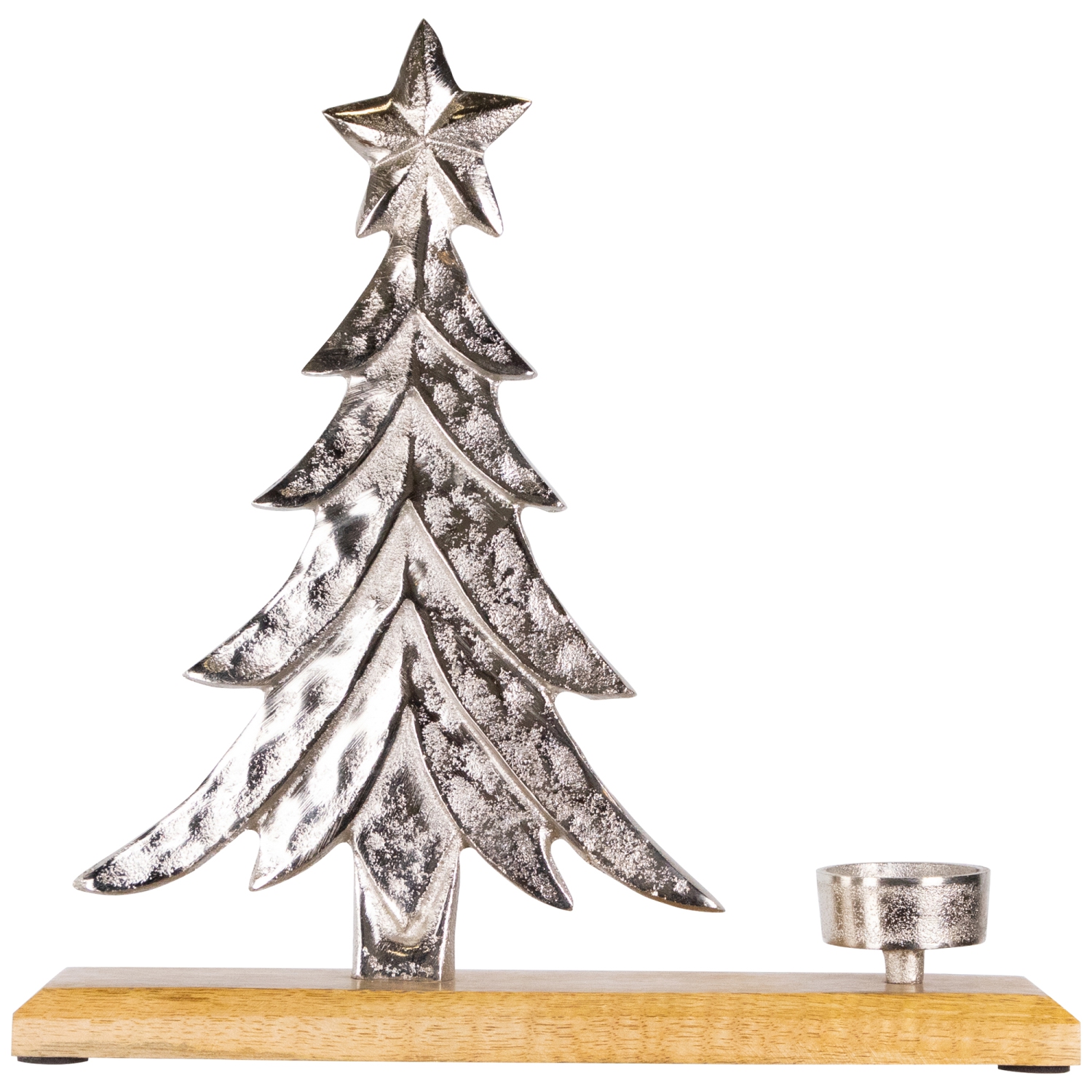 Arbre de Noël en métal avec porte-bougie en forme d'étoile, 11,5 po