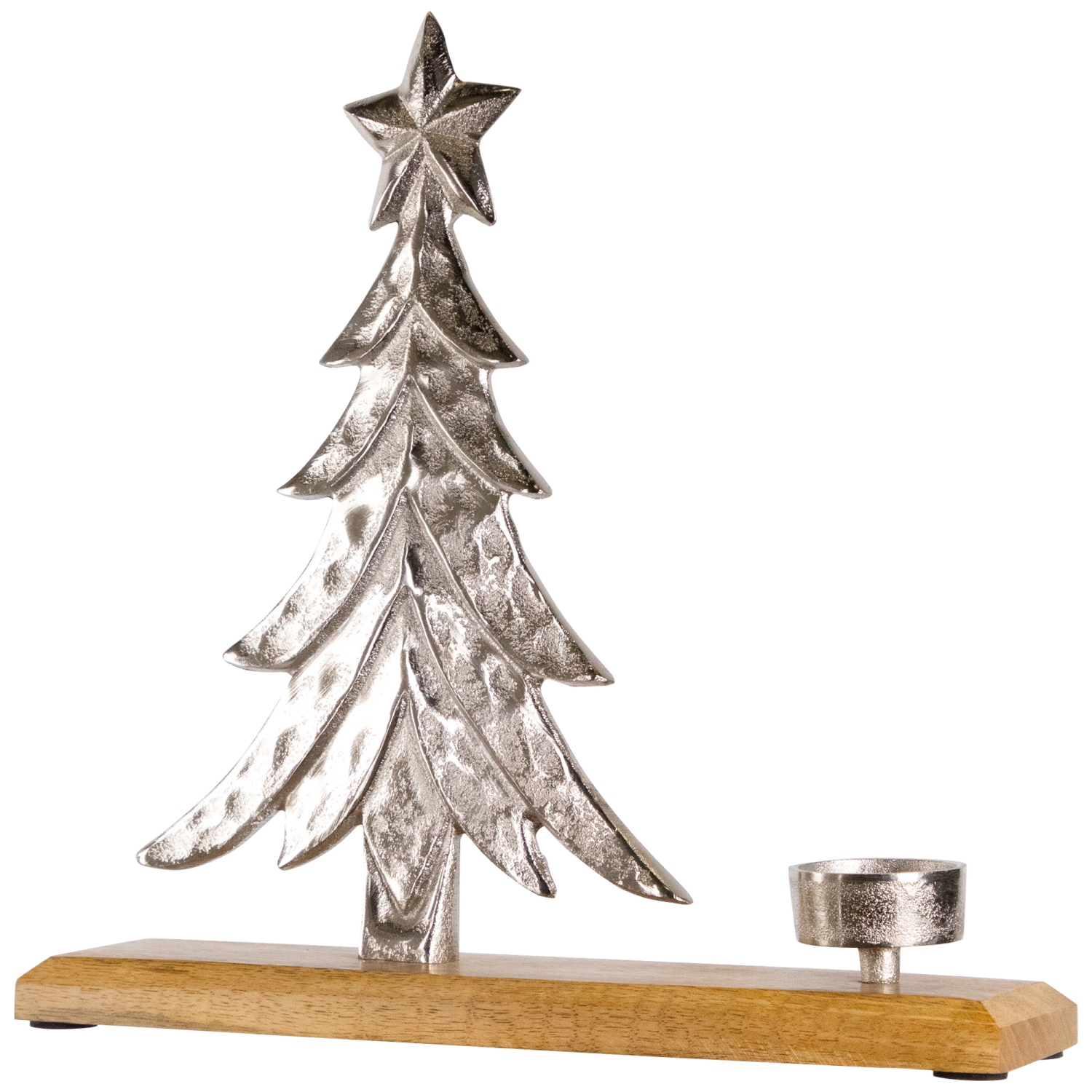 Arbre de Noël en métal avec porte-bougie en forme d'étoile, 11,5 po