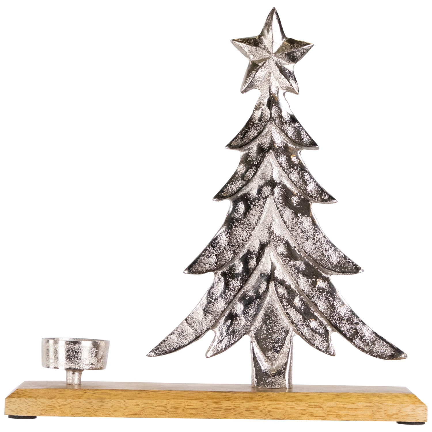 Arbre de Noël en métal avec porte-bougie en forme d'étoile, 11,5 po